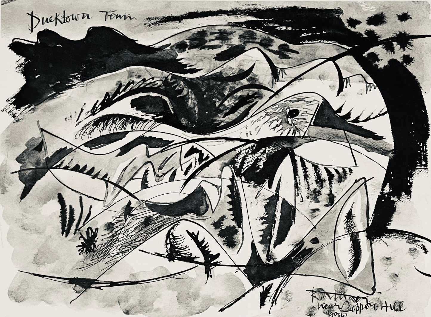 Abraham Rattner, Ducktown, Tennessee, Limited Edition Lithograph