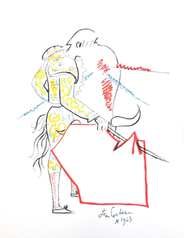 Jean Cocteau, Composition, Taureaux, Limited Edition Lithograph
