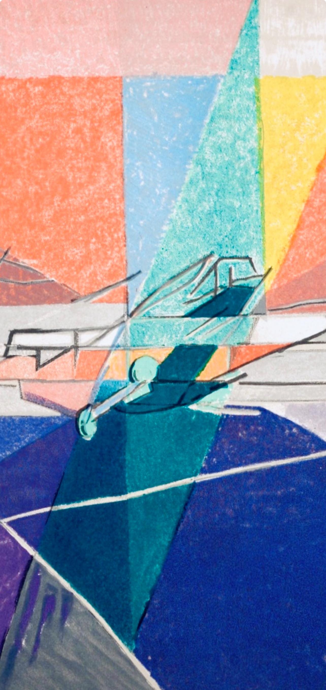 Jacques Villon, Composition (Ginestet/Pouillon 65-72), Jacques Villon, Huit lithographies, Limited Edition Lithograph