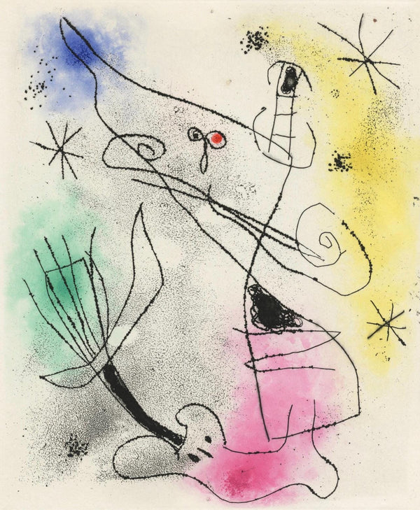 Joan Miró, Composition (Dupin 119), Feuilles éparses, Limited Edition Etching