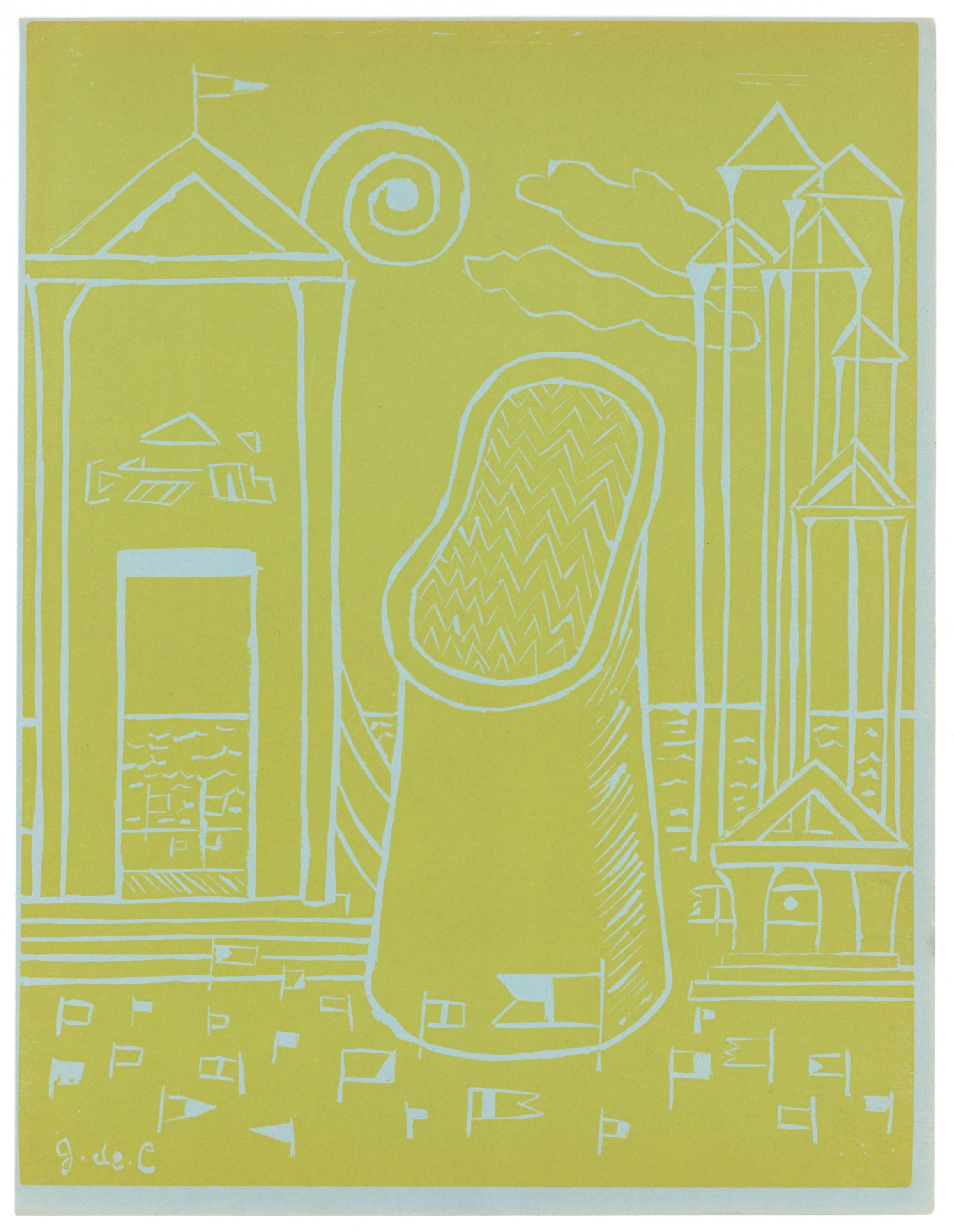 Giorgio De Chirico, Composition, XXe siècle, Limited Edition Linocut