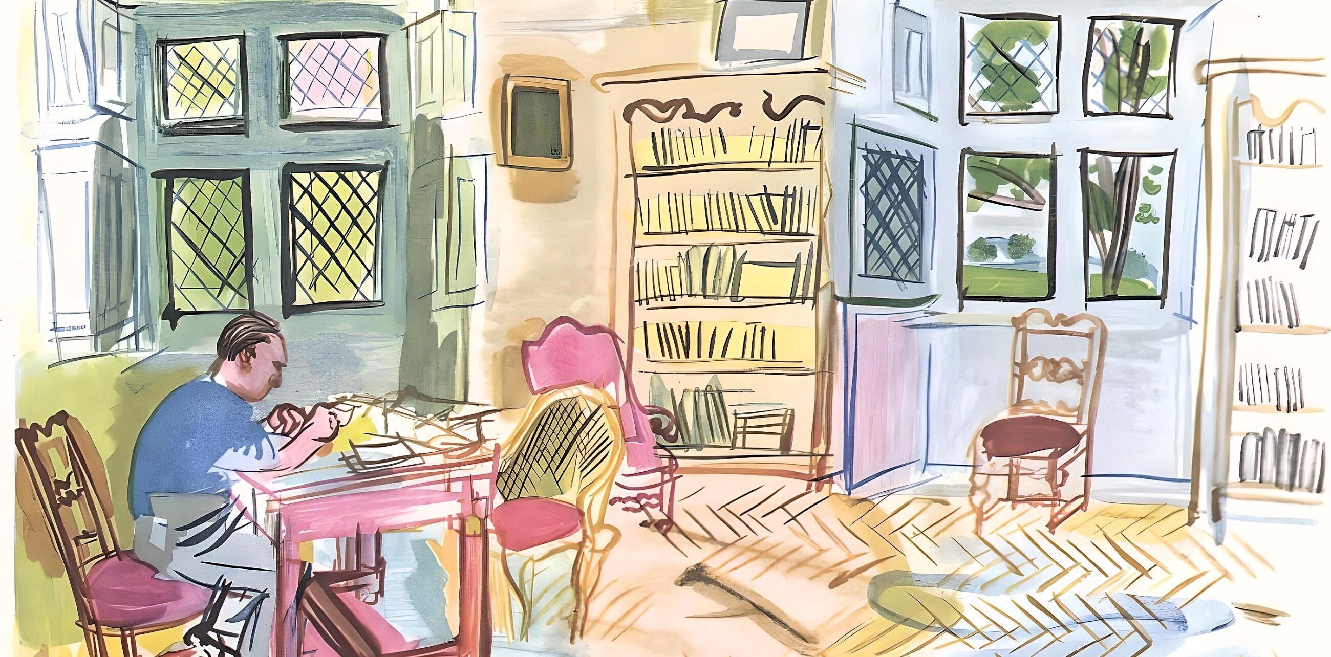 Raoul Dufy, L'auteur dans son cabinet de travail, Vacances forcées