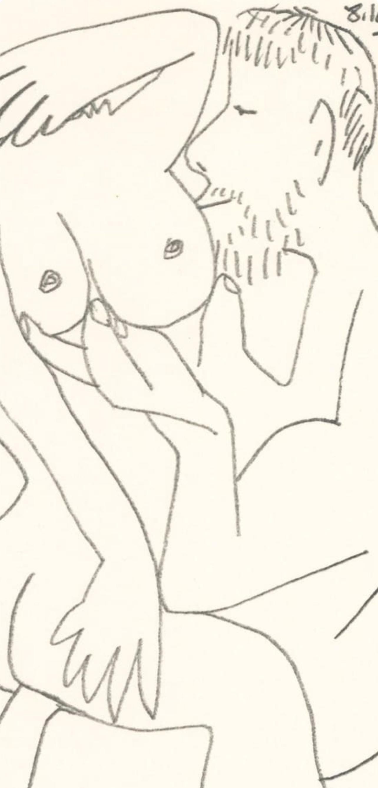 Pablo Picasso, Composition, Le Goût du Bonheur (Cramer 148; Bloch 2013), Limited Edition Mixed Media Lithograph