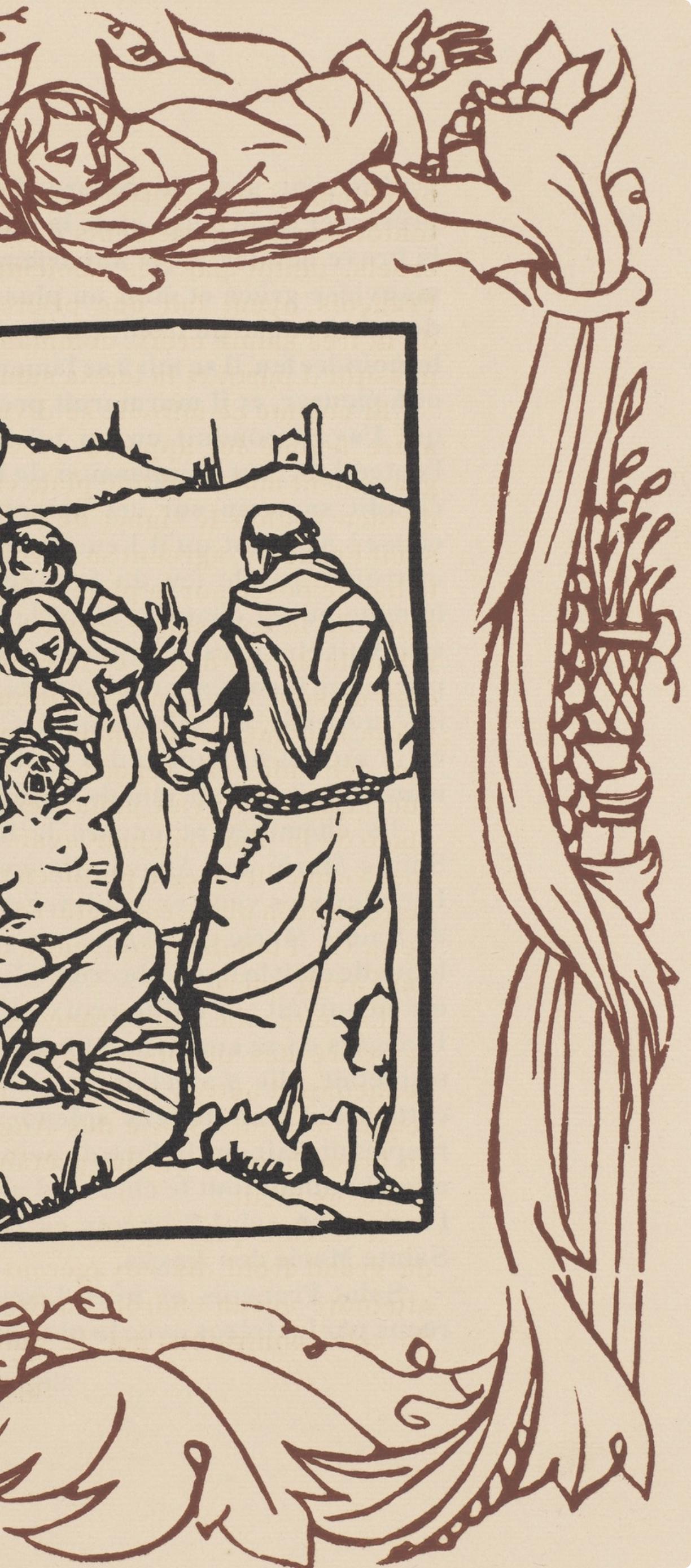 Émile Bernard, Composition (Morane, No. 100), Les Petites Fleurs de St. Françoise, Limited Edition Woodcut