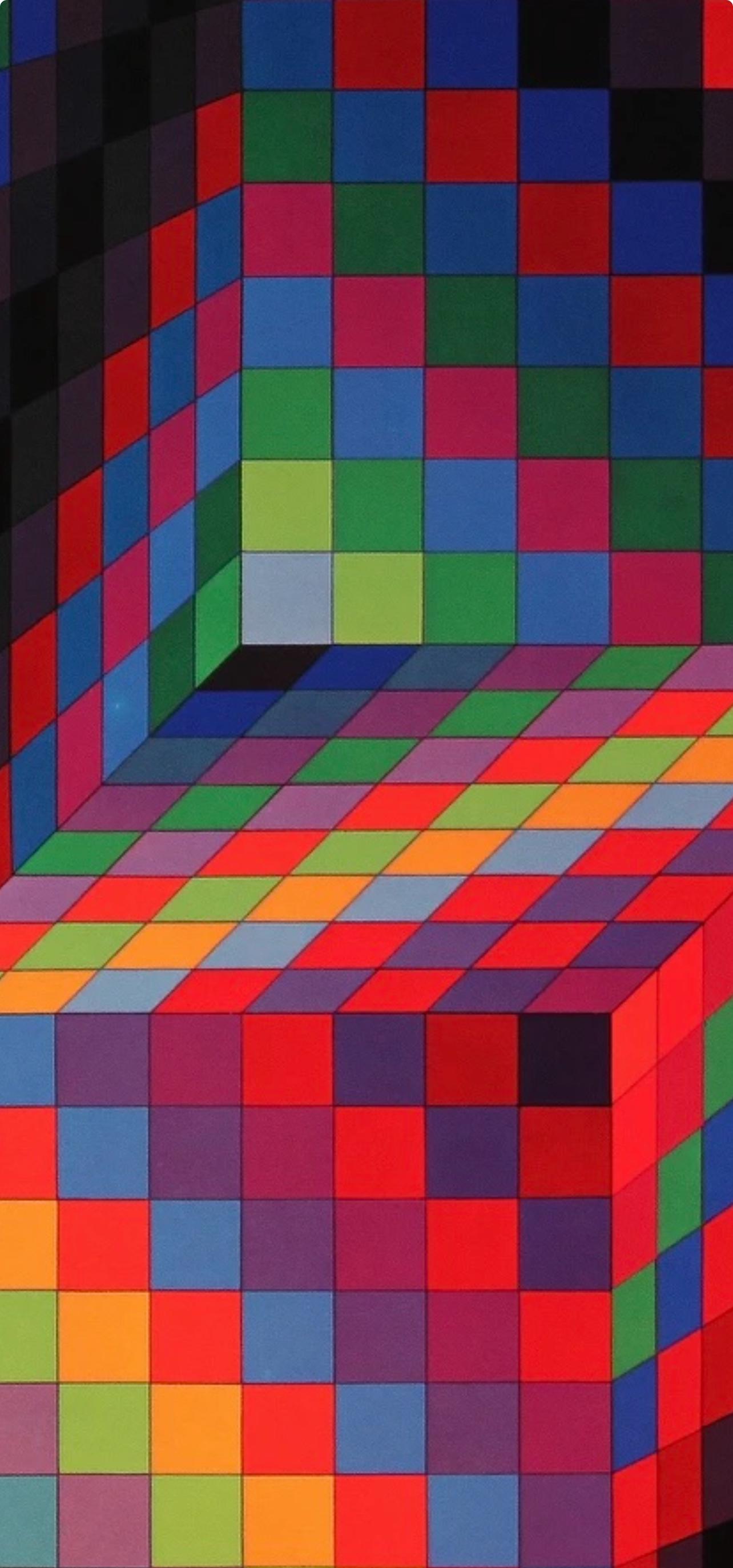 Victor Vasarely, Composition, Hommage à Hexagone, Limited Edition Héliogravure