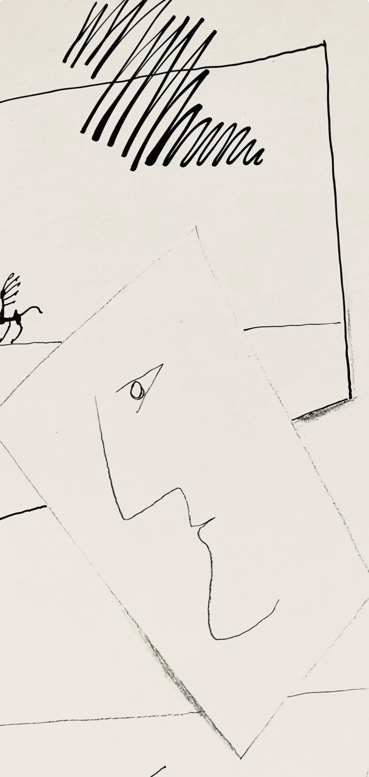 Saul Steinberg, Composition, Derrière le miroir, Limited Edition Lithograph