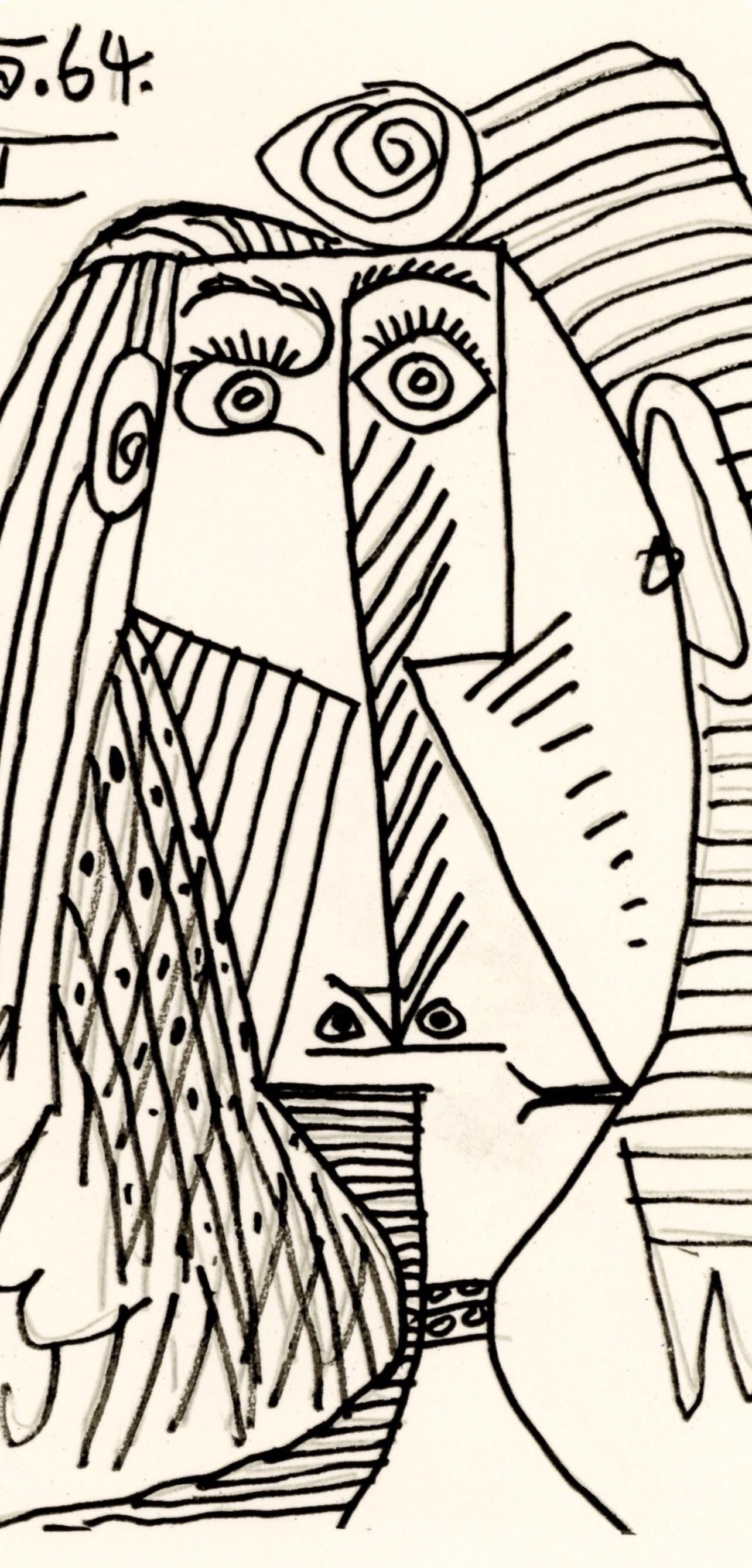 Pablo Picasso, Composition, Le Goût du Bonheur (Cramer 148; Bloch 2013), Limited Edition Mixed Media Lithograph