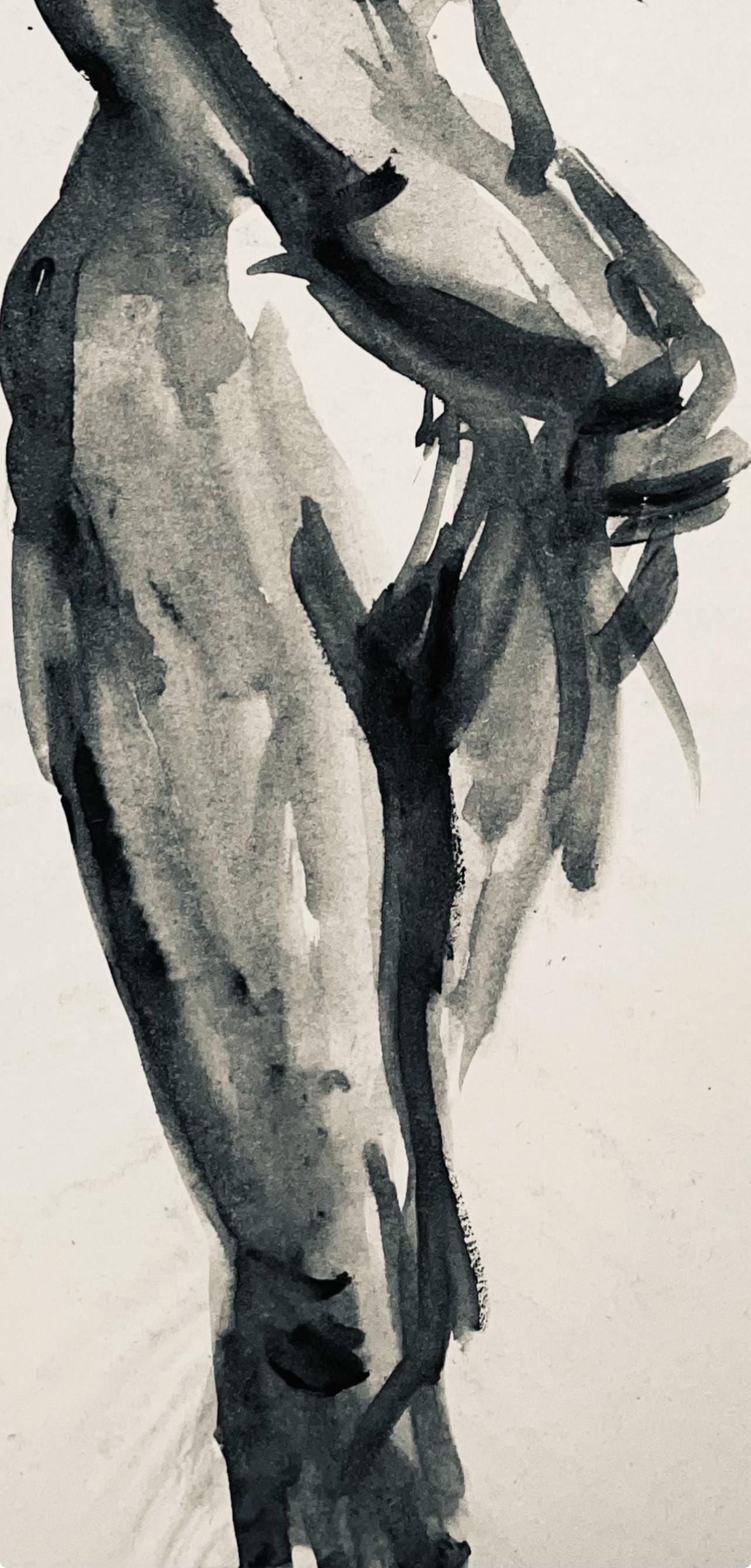 Ian Hornak, Renaissance Female Nude Figure Study, 1963, Original Drawing