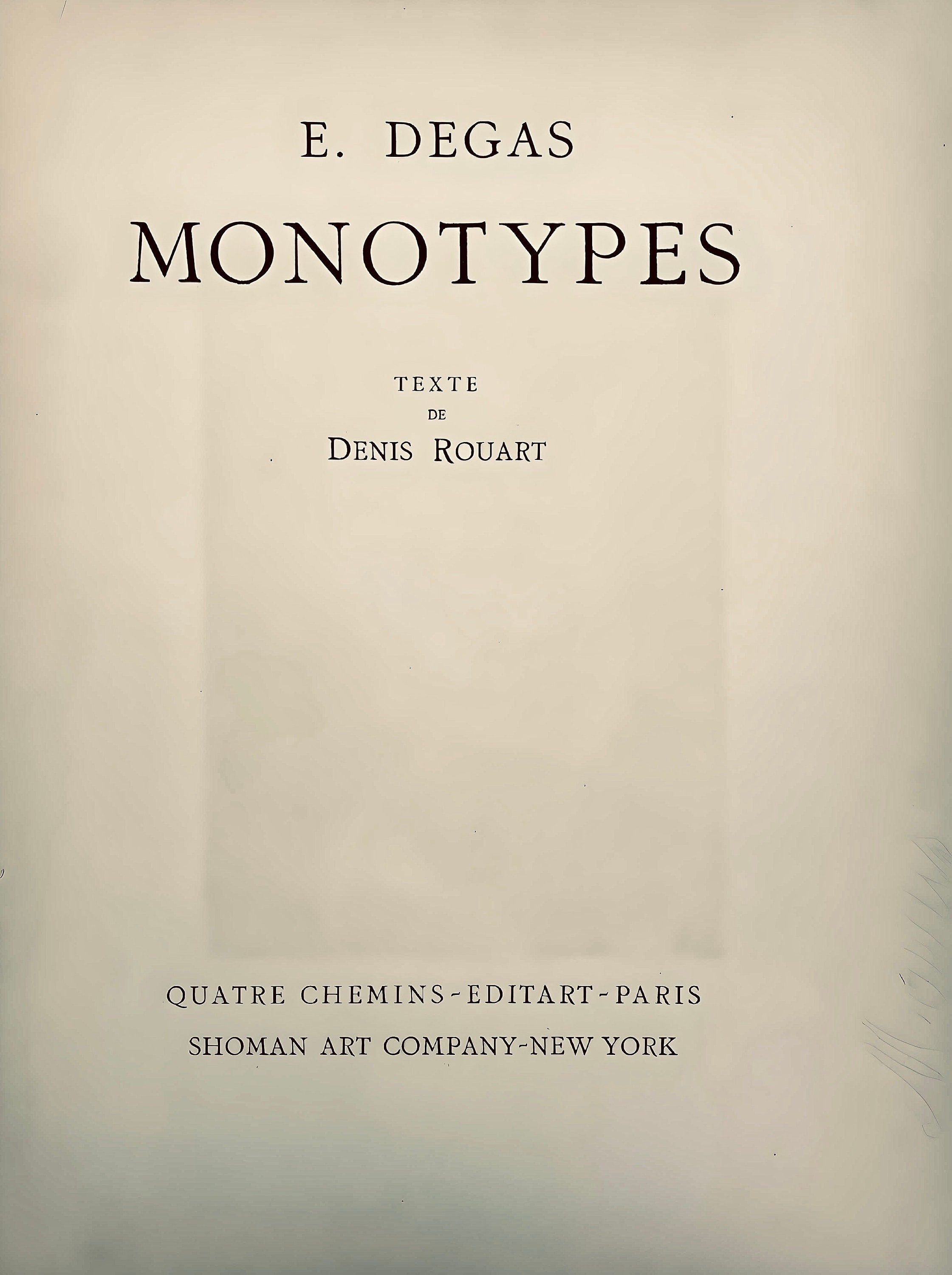 Edgar Degas, La Toilette, E. Degas Monotypes, Limited Edition Monotype