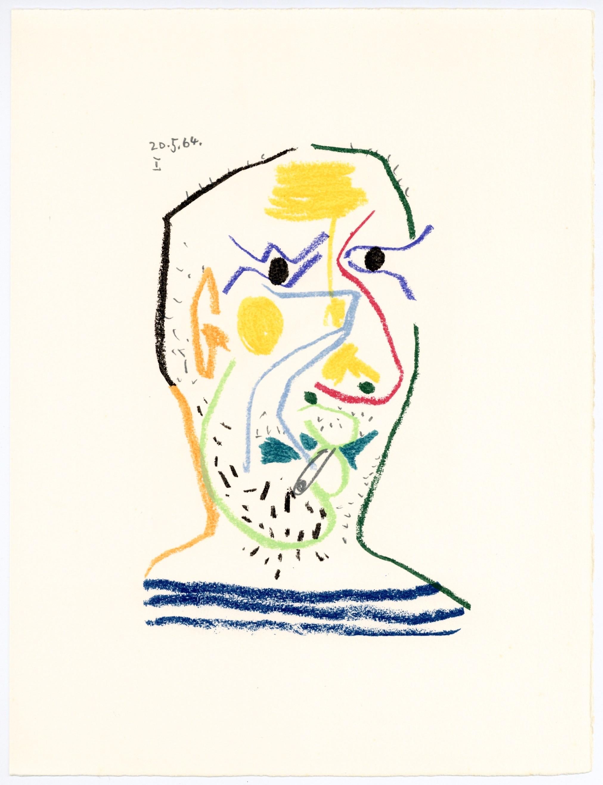 Pablo Picasso, Composition, Le Goût du Bonheur (Cramer 148; Bloch 2013), Limited Edition Mixed Media Lithograph