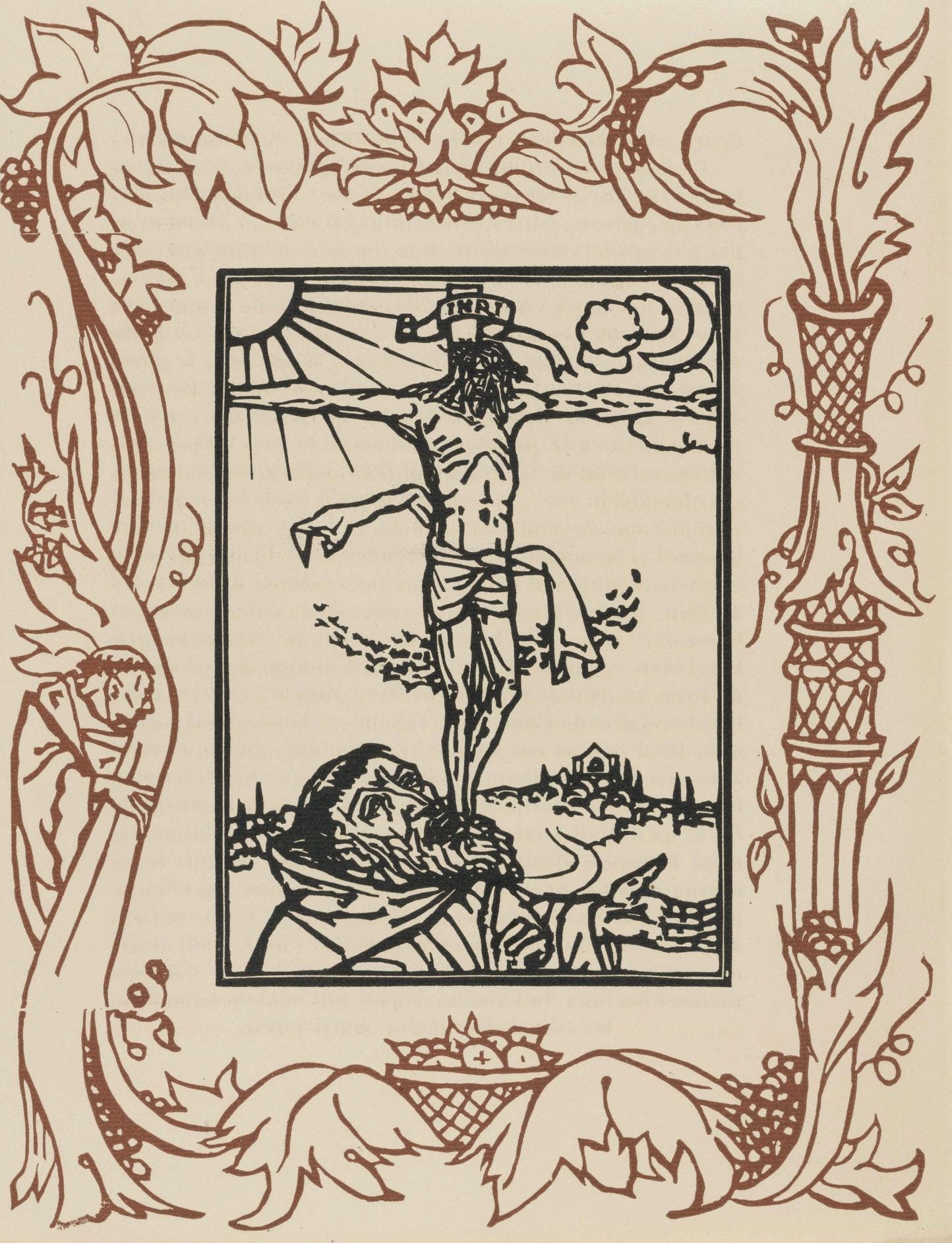 Émile Bernard, Composition (Morane, No. 100), Les Petites Fleurs de St. Françoise, Limited Edition Woodcut
