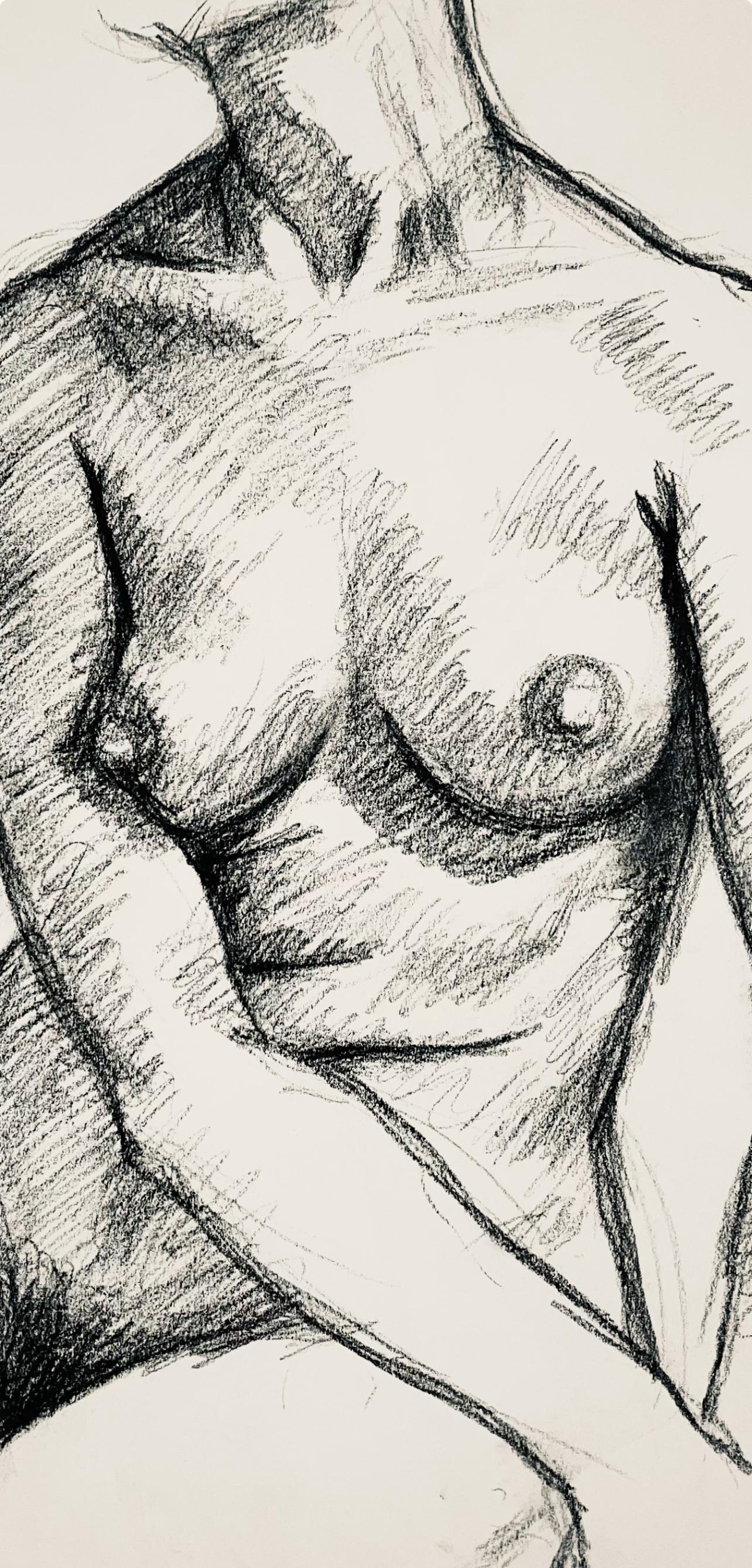 Ian Hornak, Renaissance Female Nude Figure Study, 1963, Original Drawing