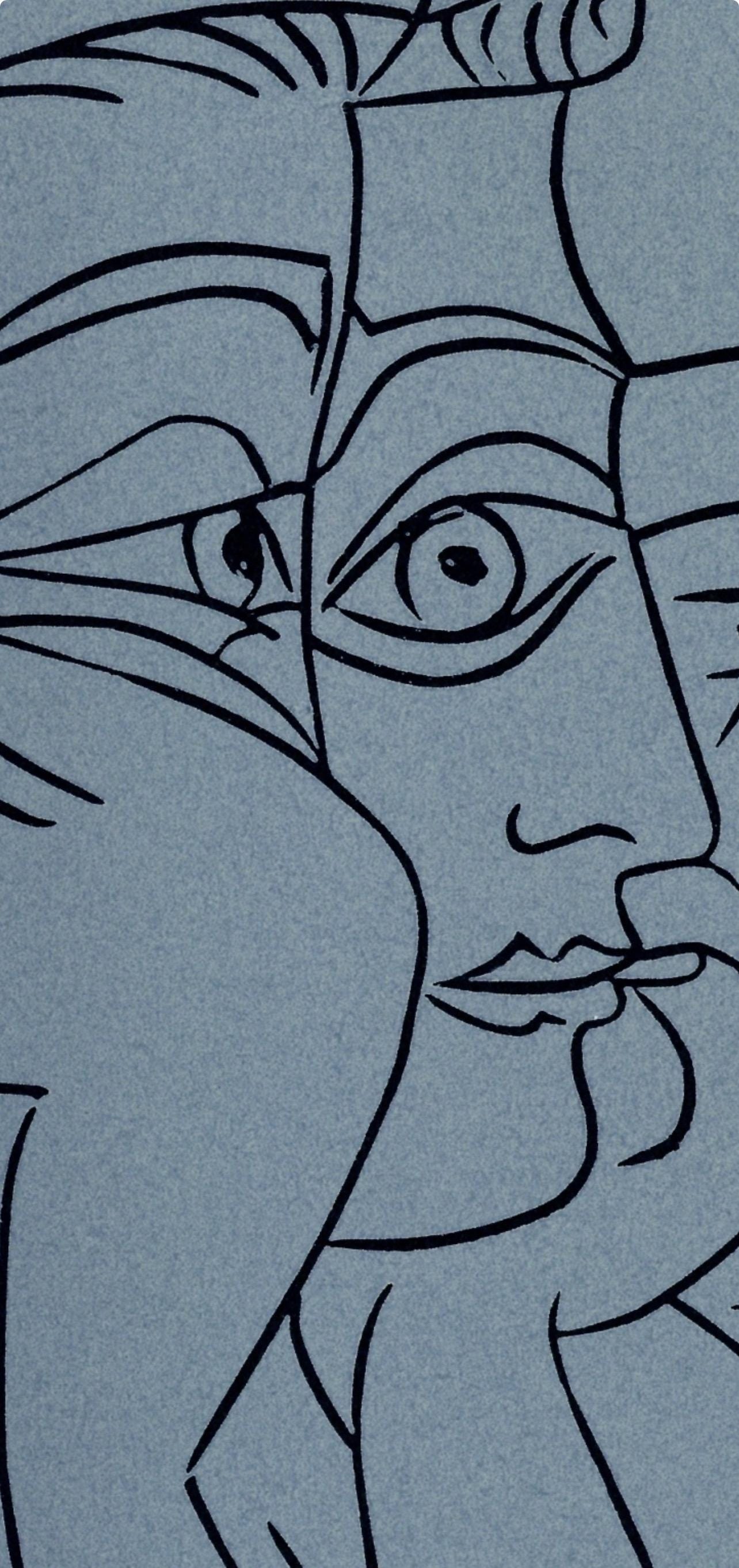 Pablo Picasso, Jacqueline Leaning on Her Elbows (Orozco 214), Grabados al linóleo, Limited Edition Linocut