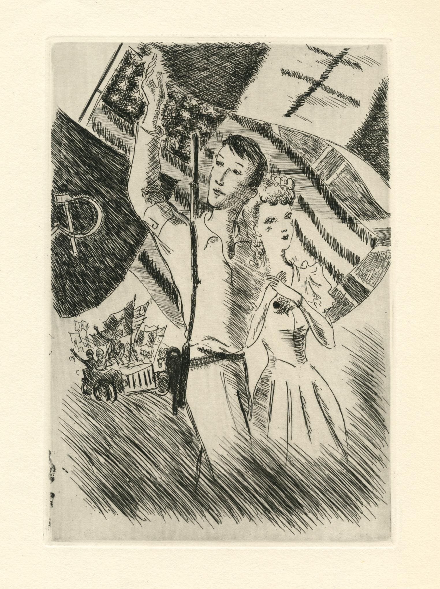 André Dignimont, Composition, Jours de gloire, Histoire de la libération de Paris, Limited Edition Etching