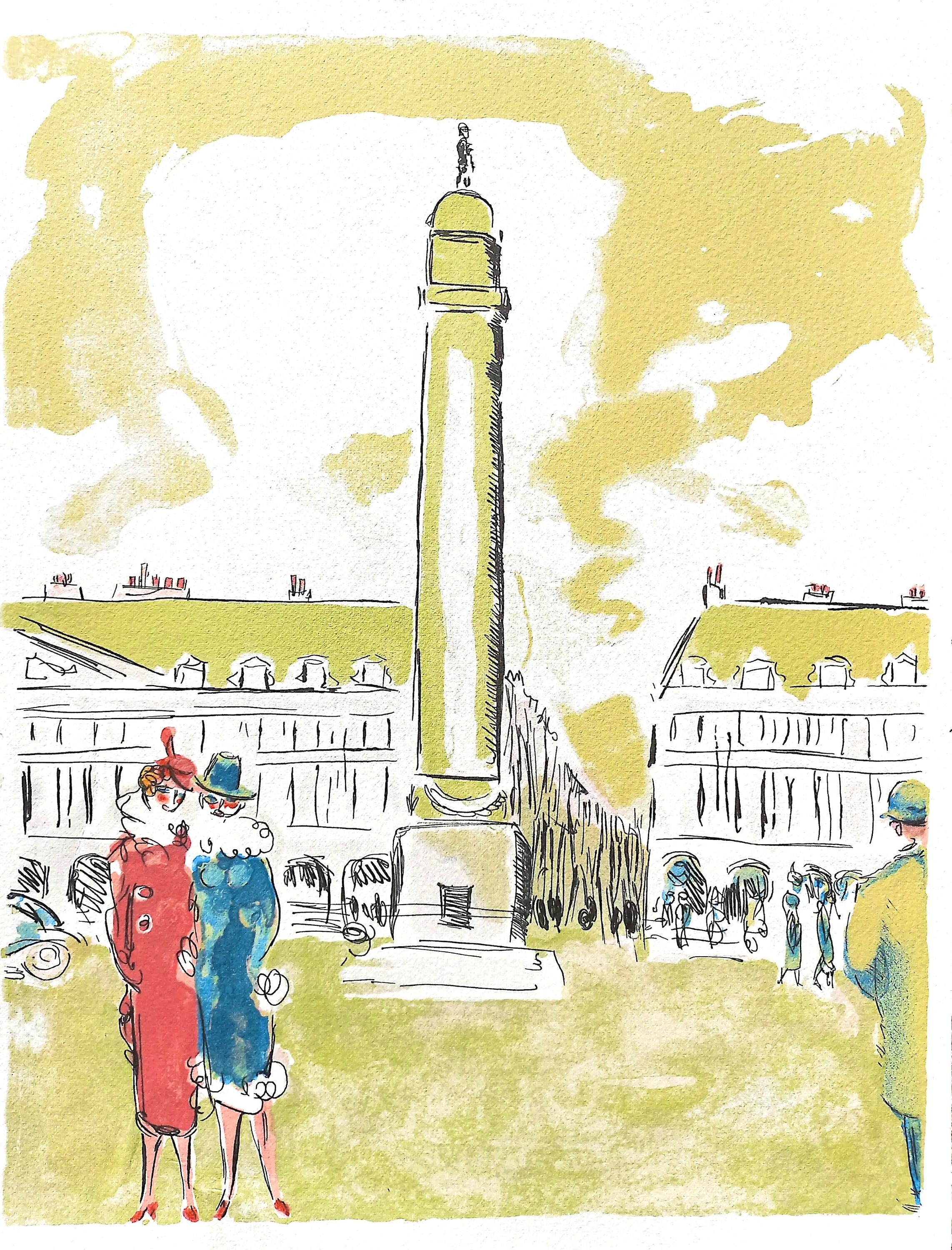 Kees Van Dongen, Place Vendôme, Au Temps de Paris Seine, Limited Edition Lithograph