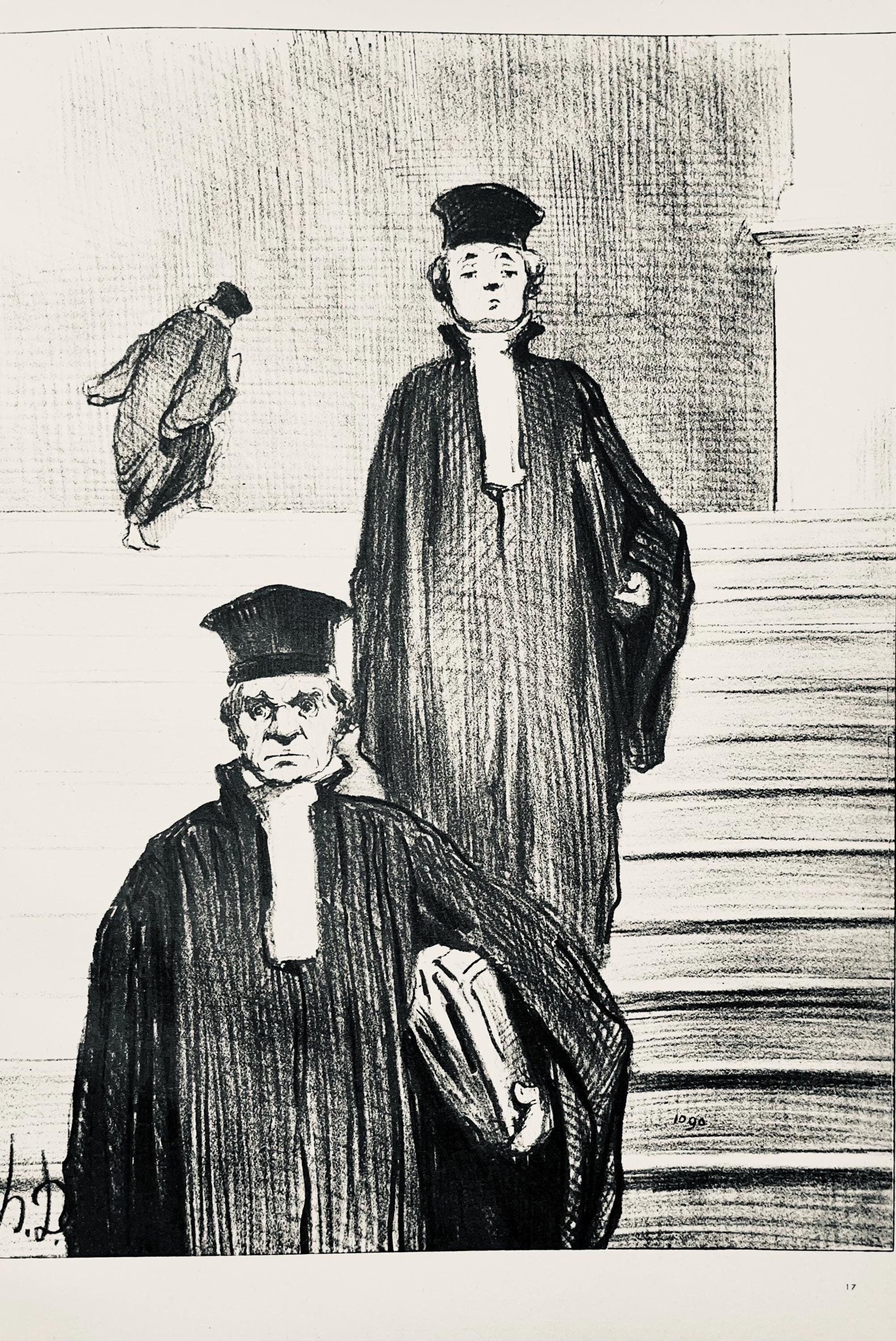 Honoré Daumier, Composition, Honoré Daumier, Law and Justice, Limited Edition Lithograph