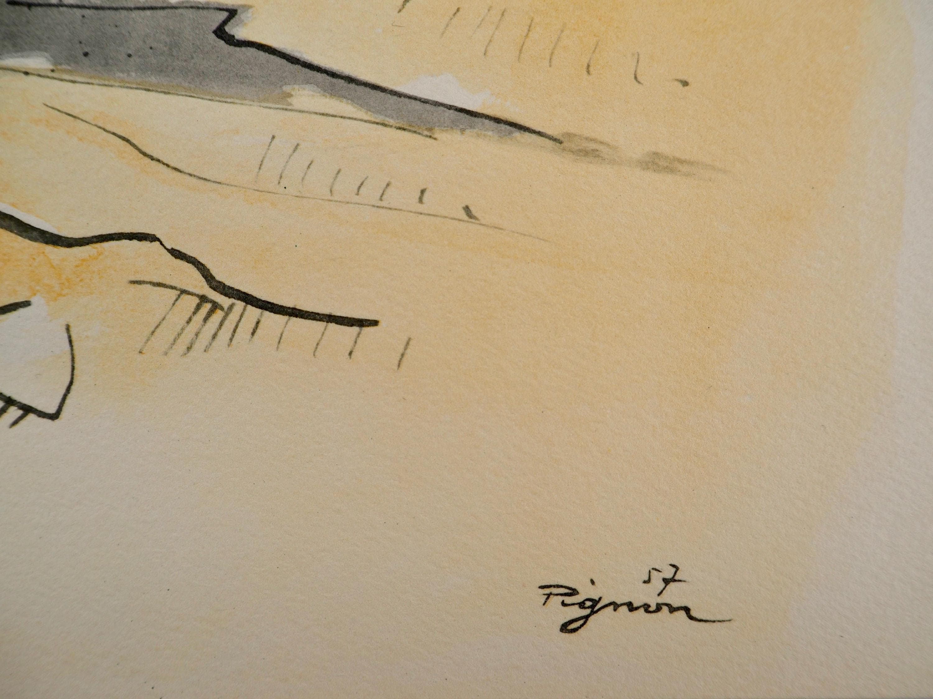 Édouard Pignon, Composition, Arbres et Voiles, Limited Edition Lithograph