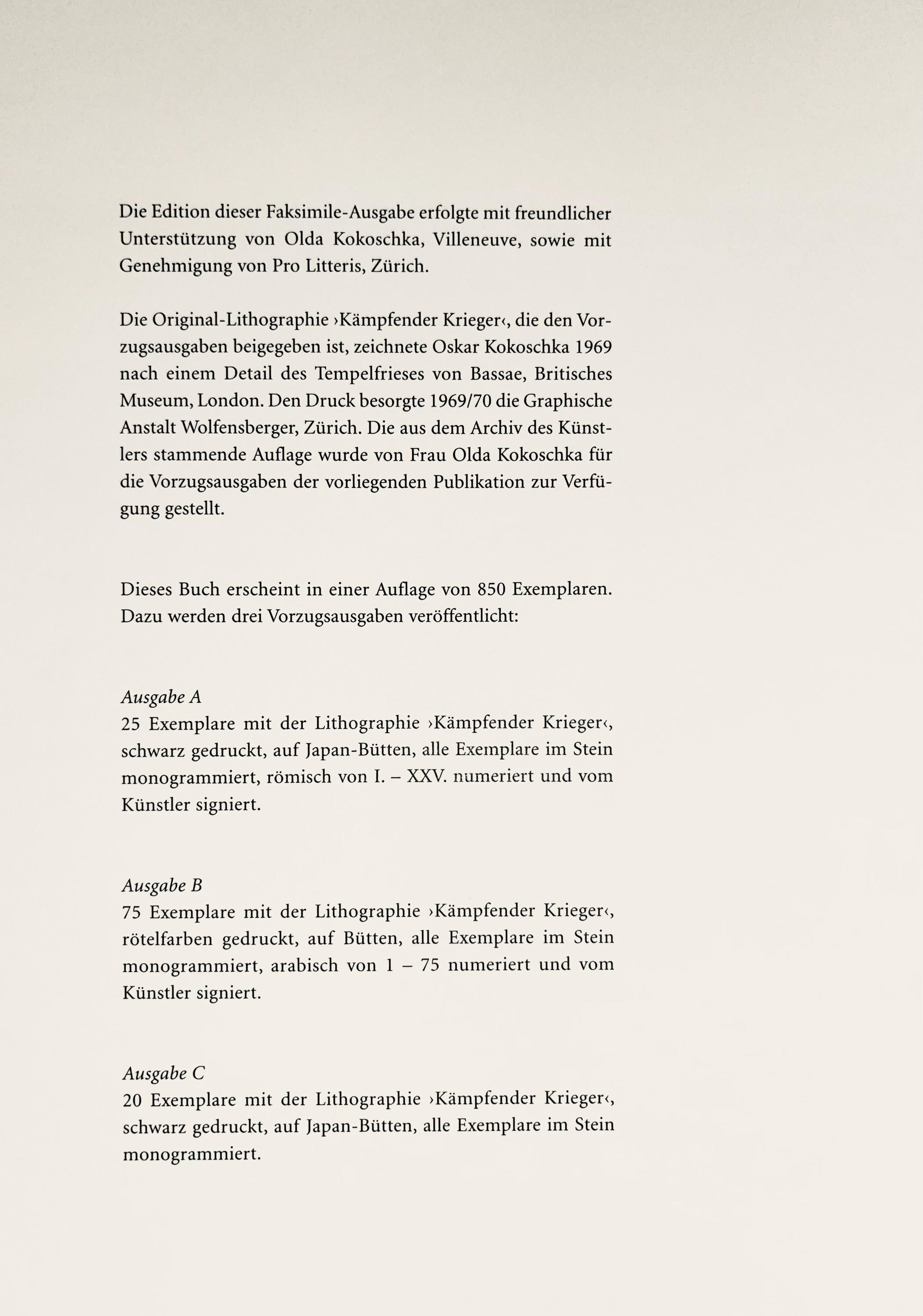 Oskar Kokoschka, Composition, Skizzenbuch der Italienischen Reise 1963, Limited Edition Lithograph