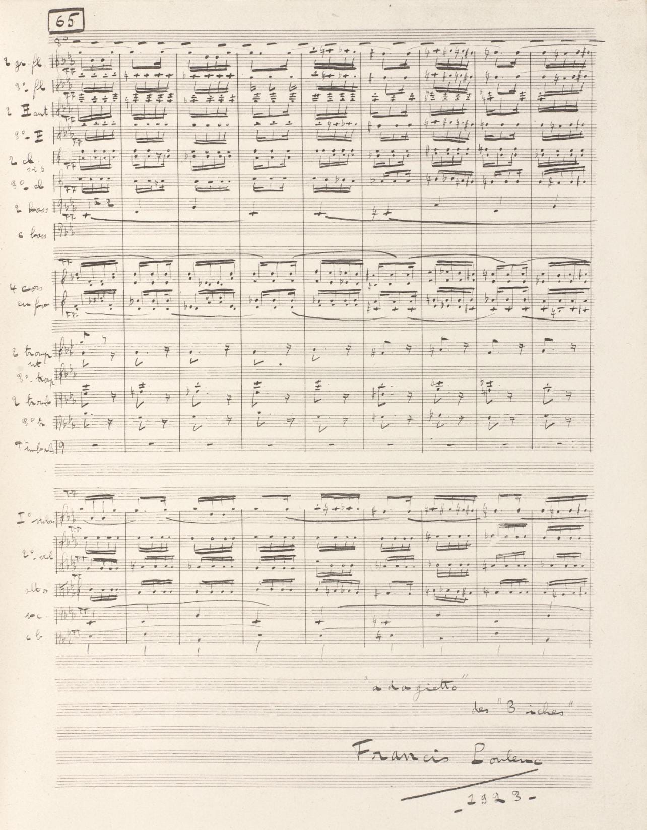Francis Poulenc, Composition, Les Biches, Limited Edition Lithograph