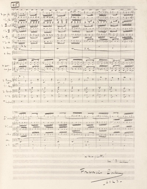 Francis Poulenc, Composition, Les Biches, Limited Edition Lithograph