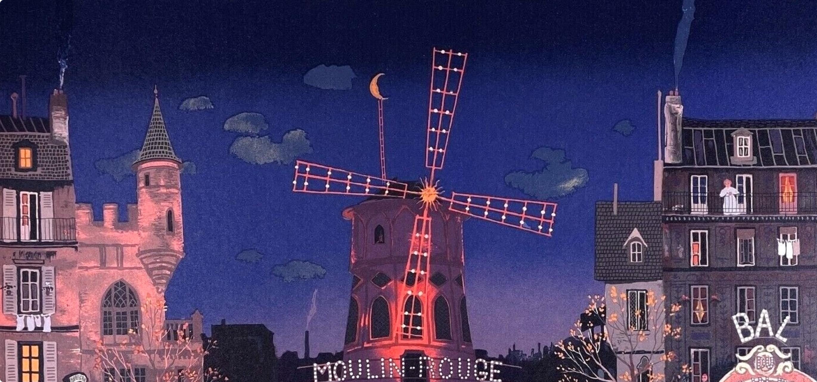 Michel Delacroix, Le Moulin Rouge, Limited Edition Lithograph