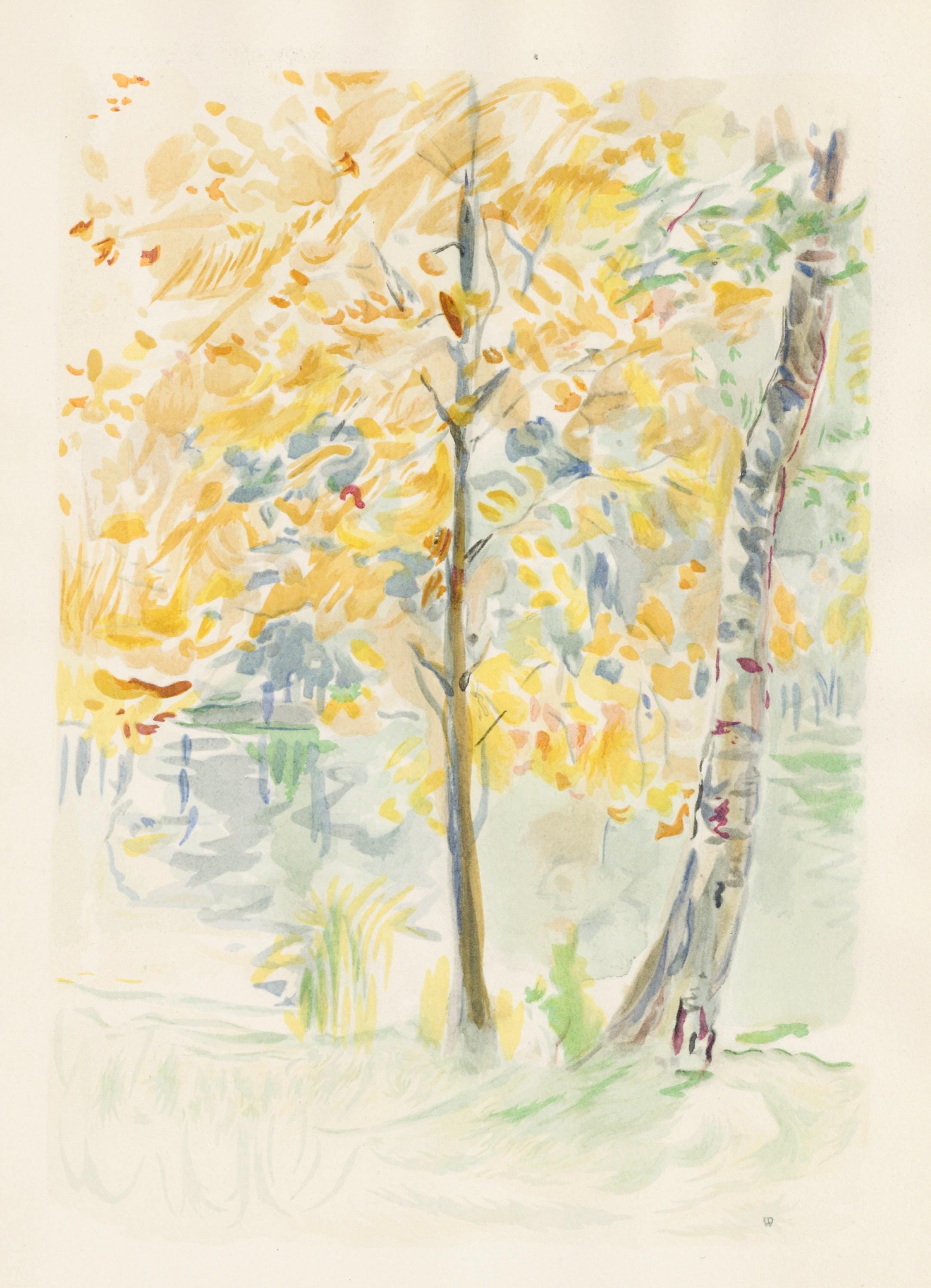 Berthe Morisot, Arbres roux, Berthe Morisot Seize Aquarelles, Limited Edition Lithograph