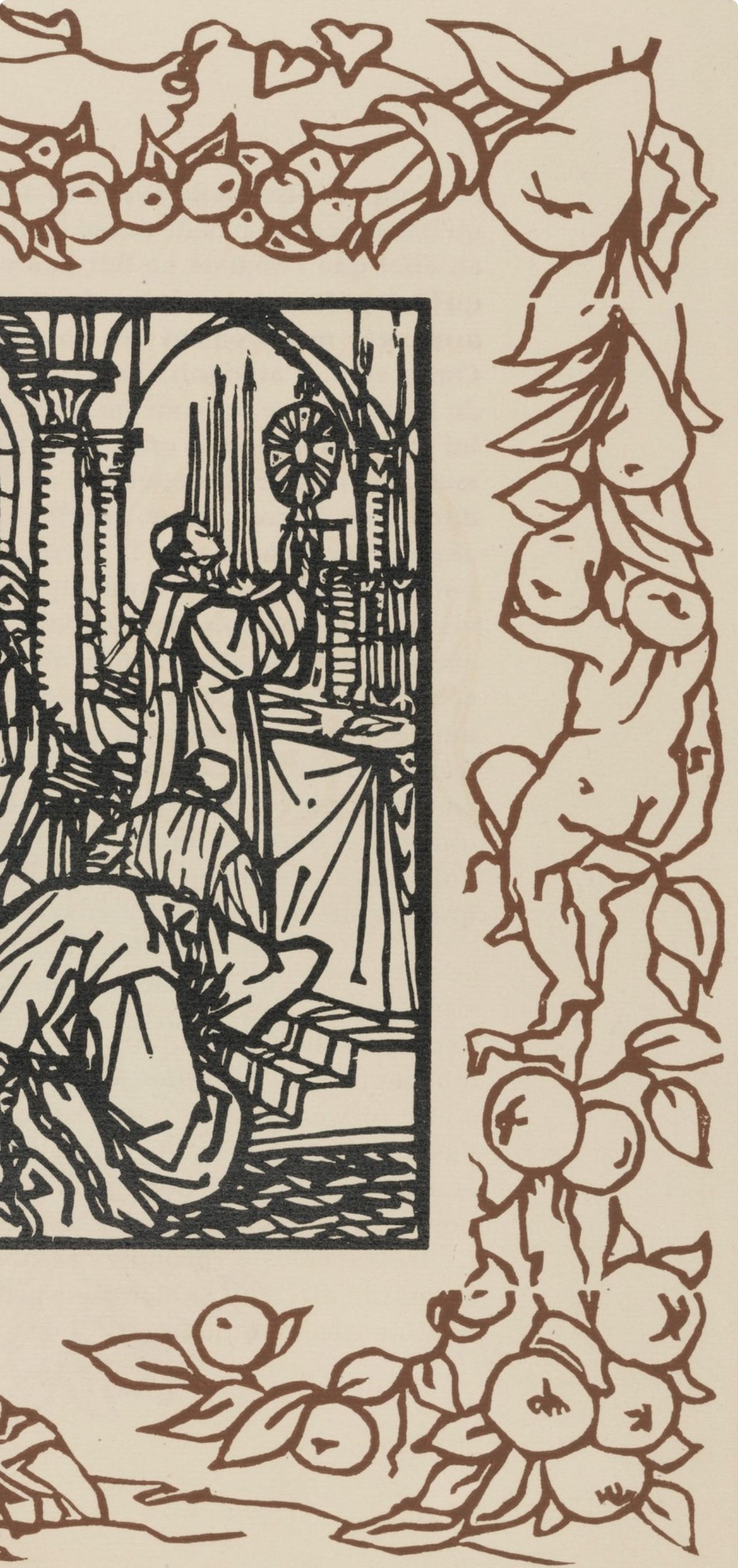 Émile Bernard, Composition (Morane, No. 100), Les Petites Fleurs de St. Françoise, Limited Edition Woodcut