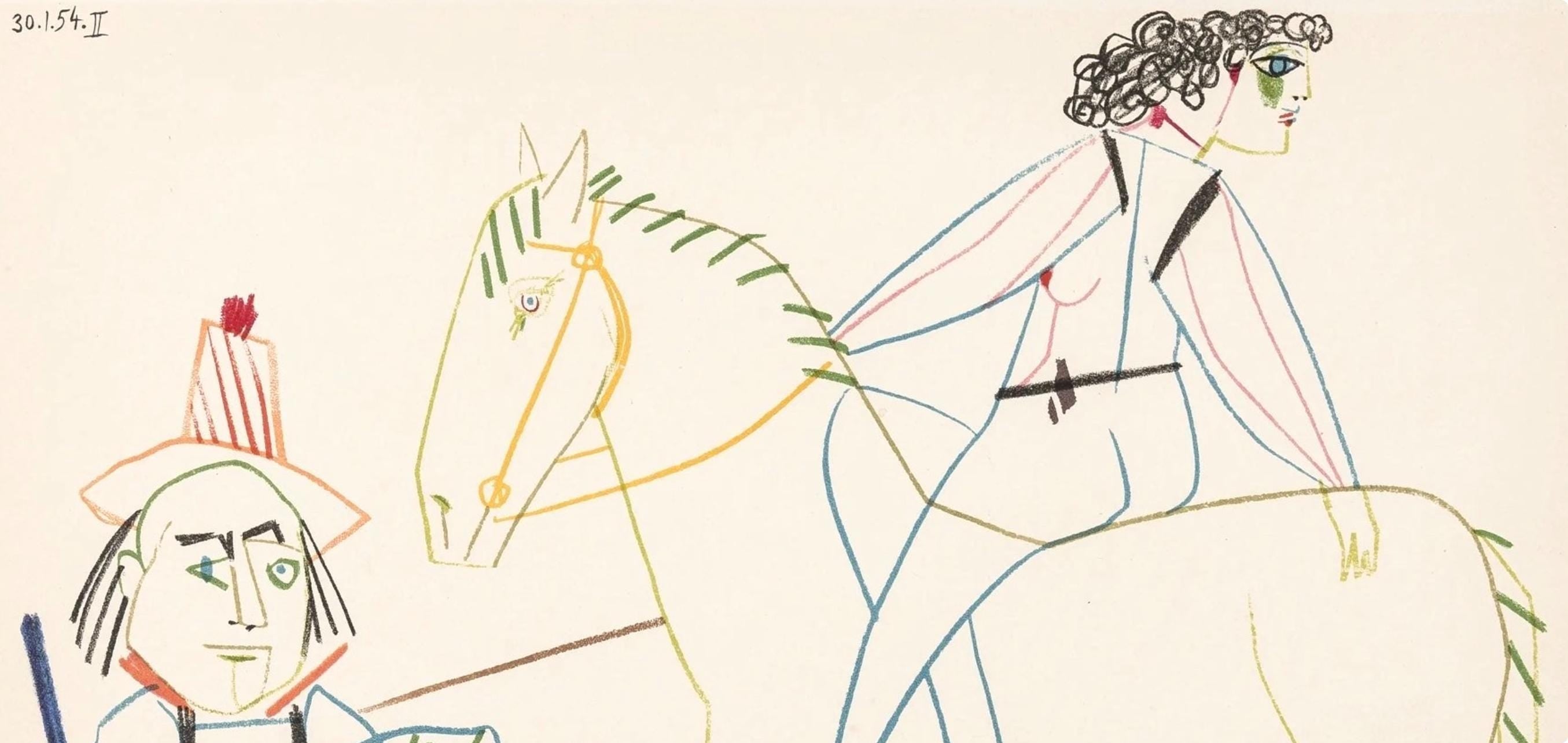 Pablo Picasso, Composition, Picasso and the Human Comedy, Verve: Revue Artistique et Littéraire, Limited Edition Lithograph