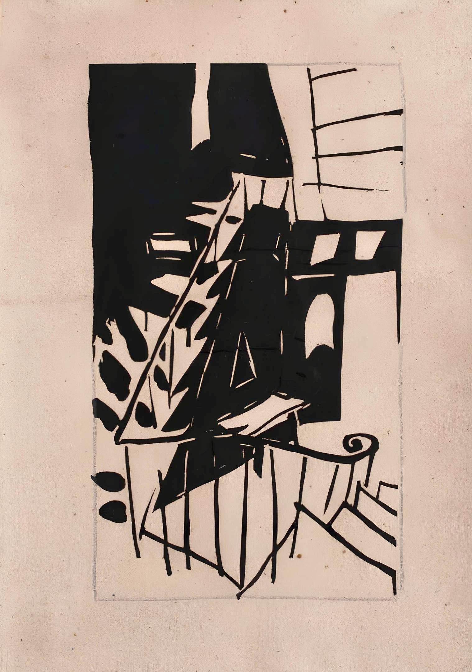 Jean Pougny, Composition, Pougny, dix linogravures originales, 1914-1920, Limited Edition Linocut