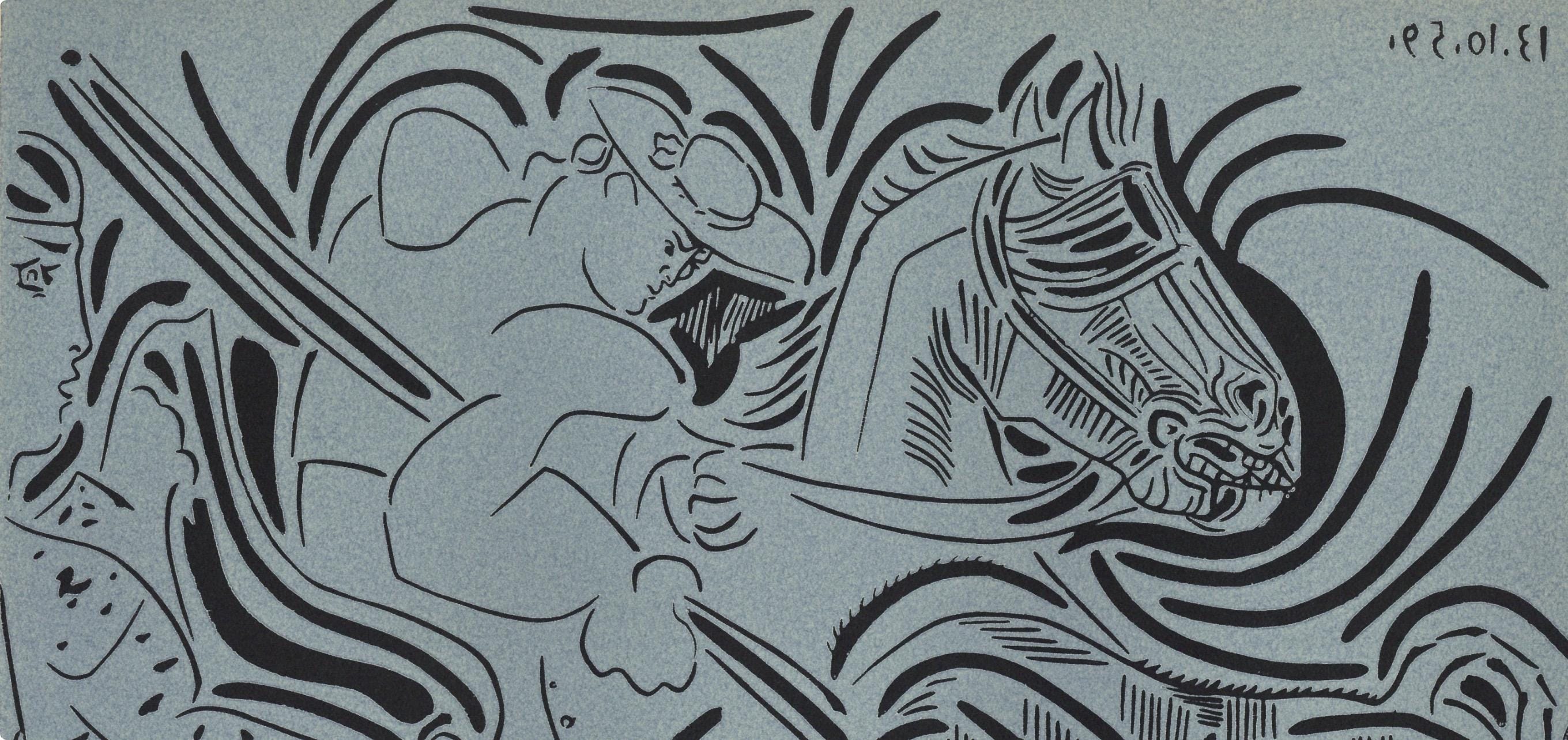 Pablo Picasso, Lance III (Orozco 214), Grabados al linóleo, Limited Edition Linocut