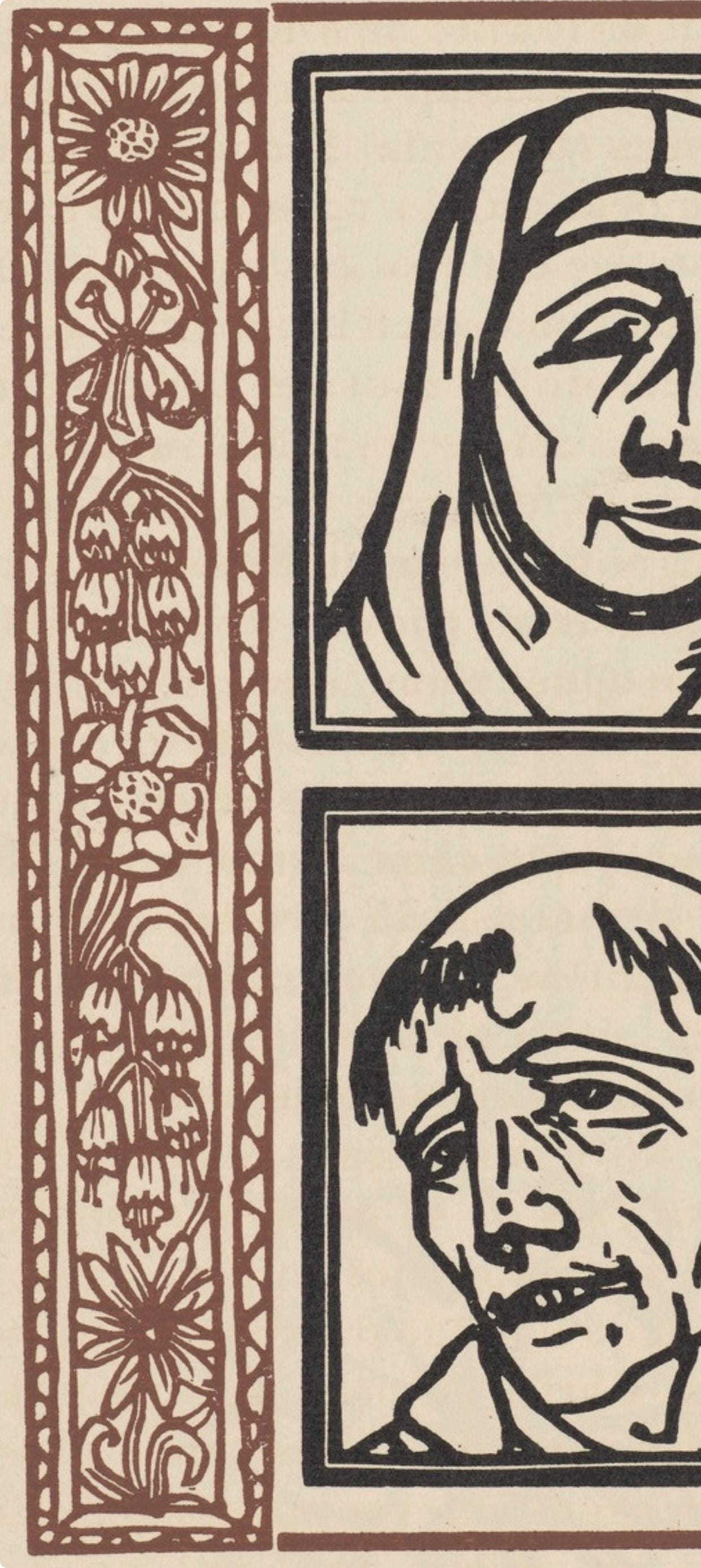 Émile Bernard, Composition (Morane, No. 100), Les Petites Fleurs de St. Françoise, Limited Edition Woodcut