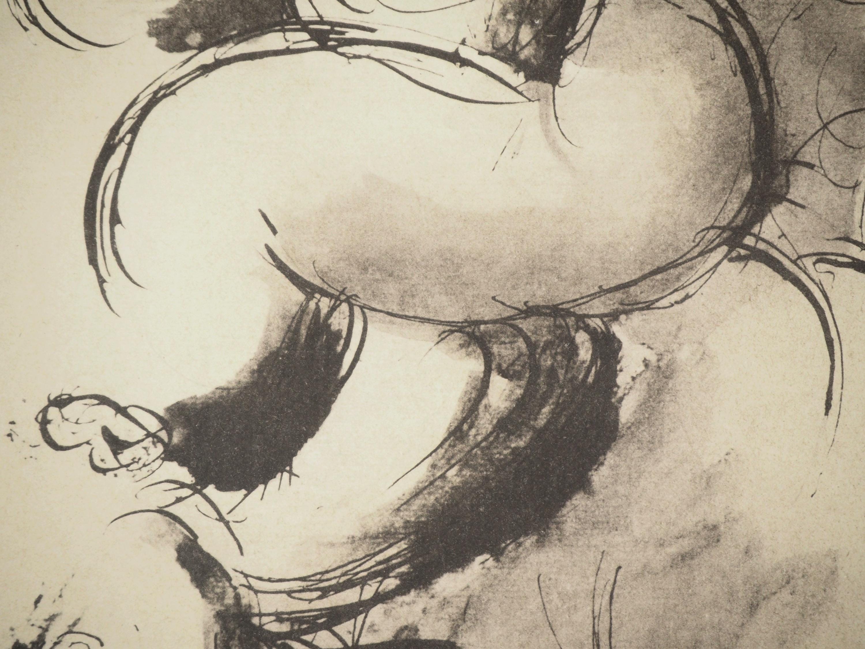 Pablo Picasso, Composition (Orozco 238), Picasso, La flûte double, Limited Edition Lithograph