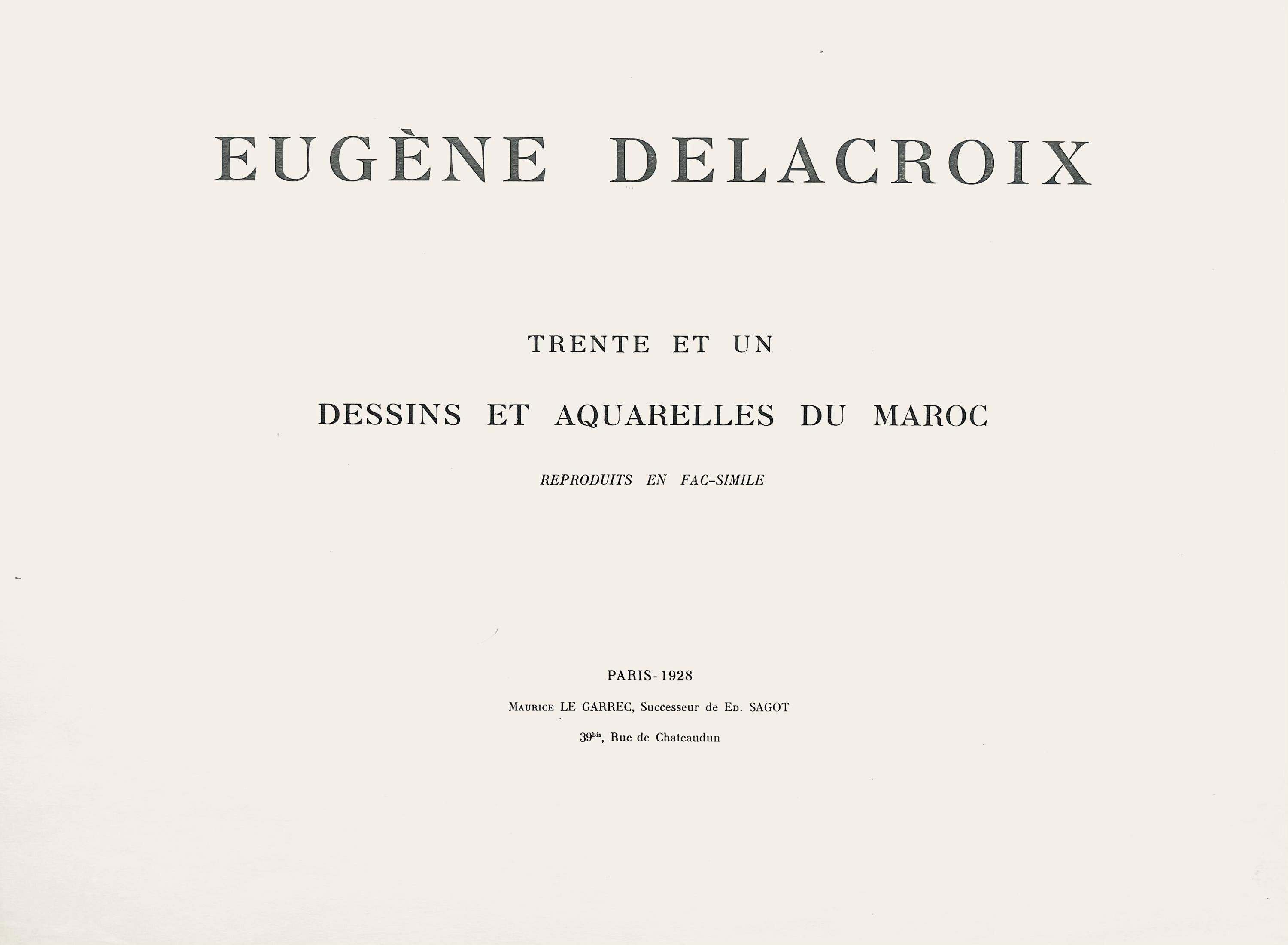 Eugène Delacroix, Composition, Trente et un Dessins et Aquarelles du Maroc, Limited Edition Lithograph