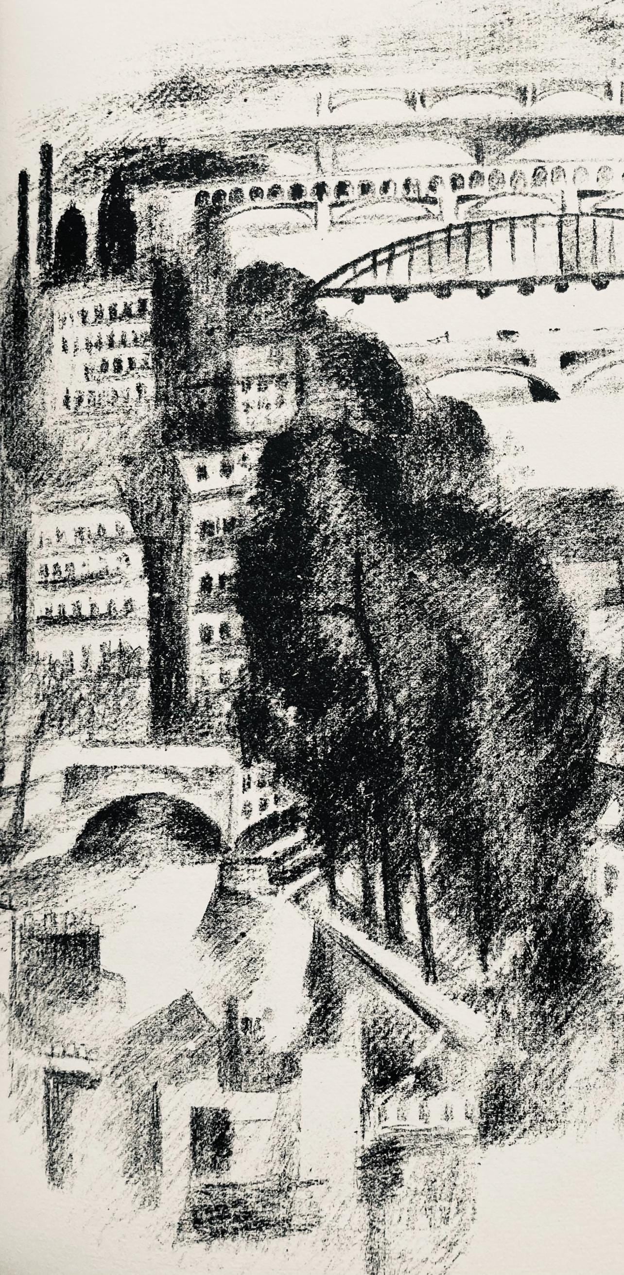 Robert Delaunay, Ponts et passerelle de Passy (Habasque 720-728), Allo! Paris!, Limited Edition Lithograph