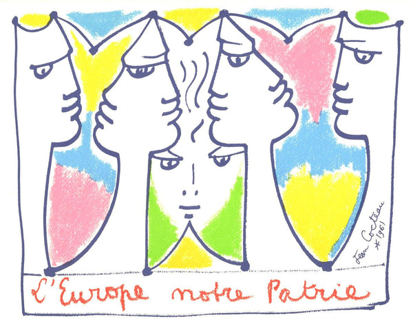 Jean Cocteau, Composition, Nous croyons en l'Europe, Limited Edition Silkscreen