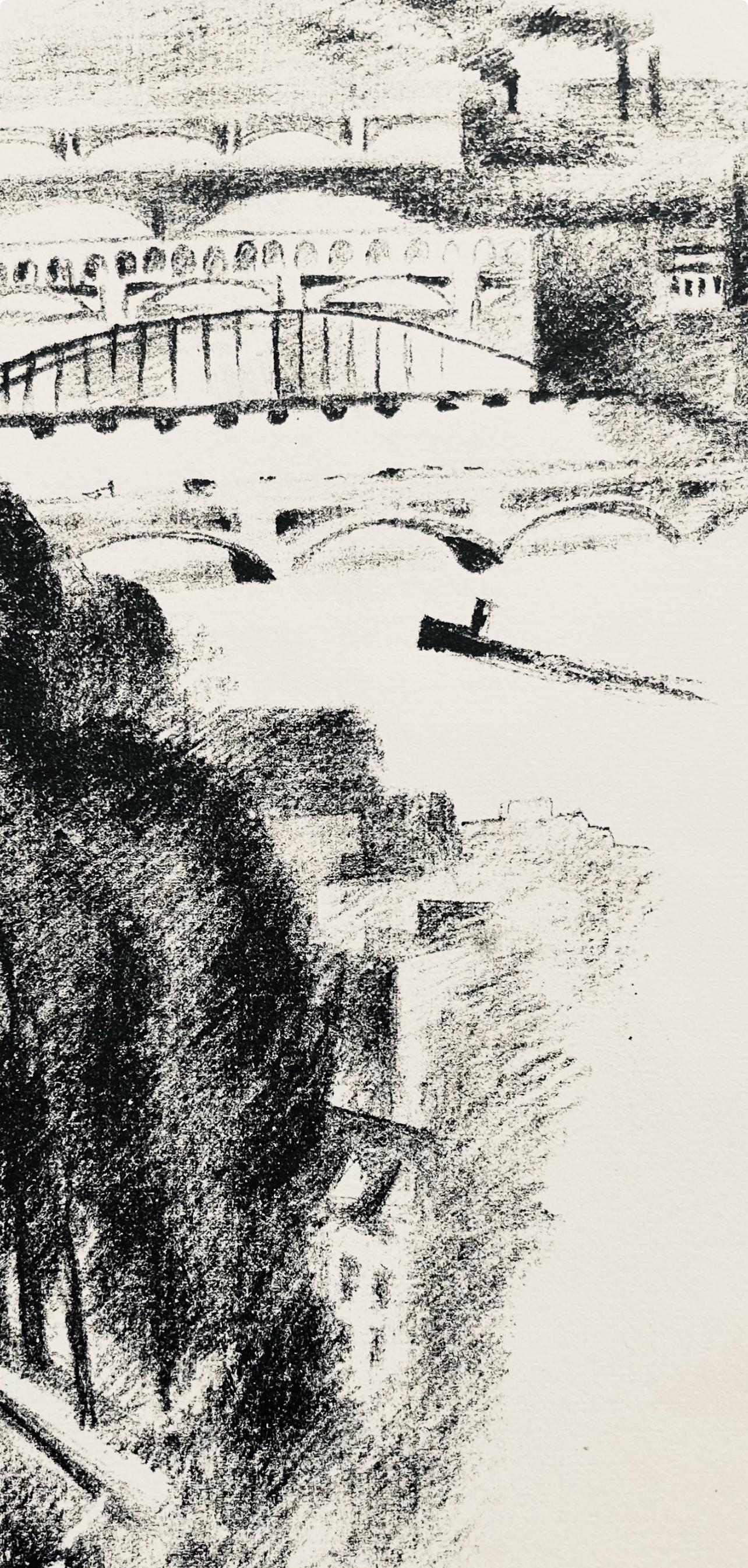 Robert Delaunay, Ponts et passerelle de Passy (Habasque 720-728), Allo! Paris!, Limited Edition Lithograph