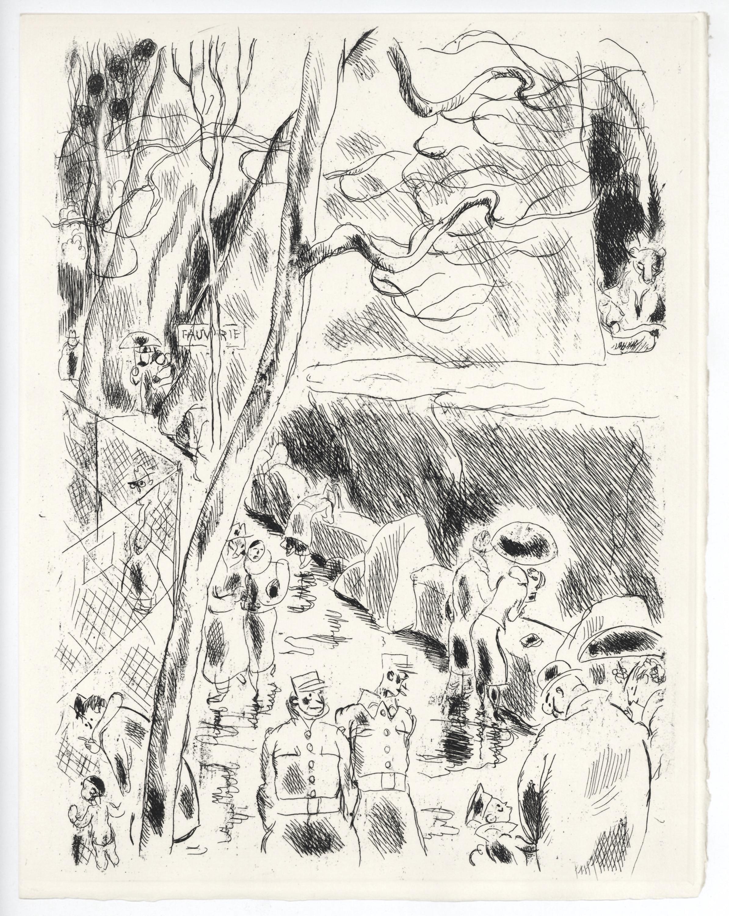 Gus Bofa, La Ménagerie du Jardin des Plantes, A La gloire à Paris, Limited Edition Etching