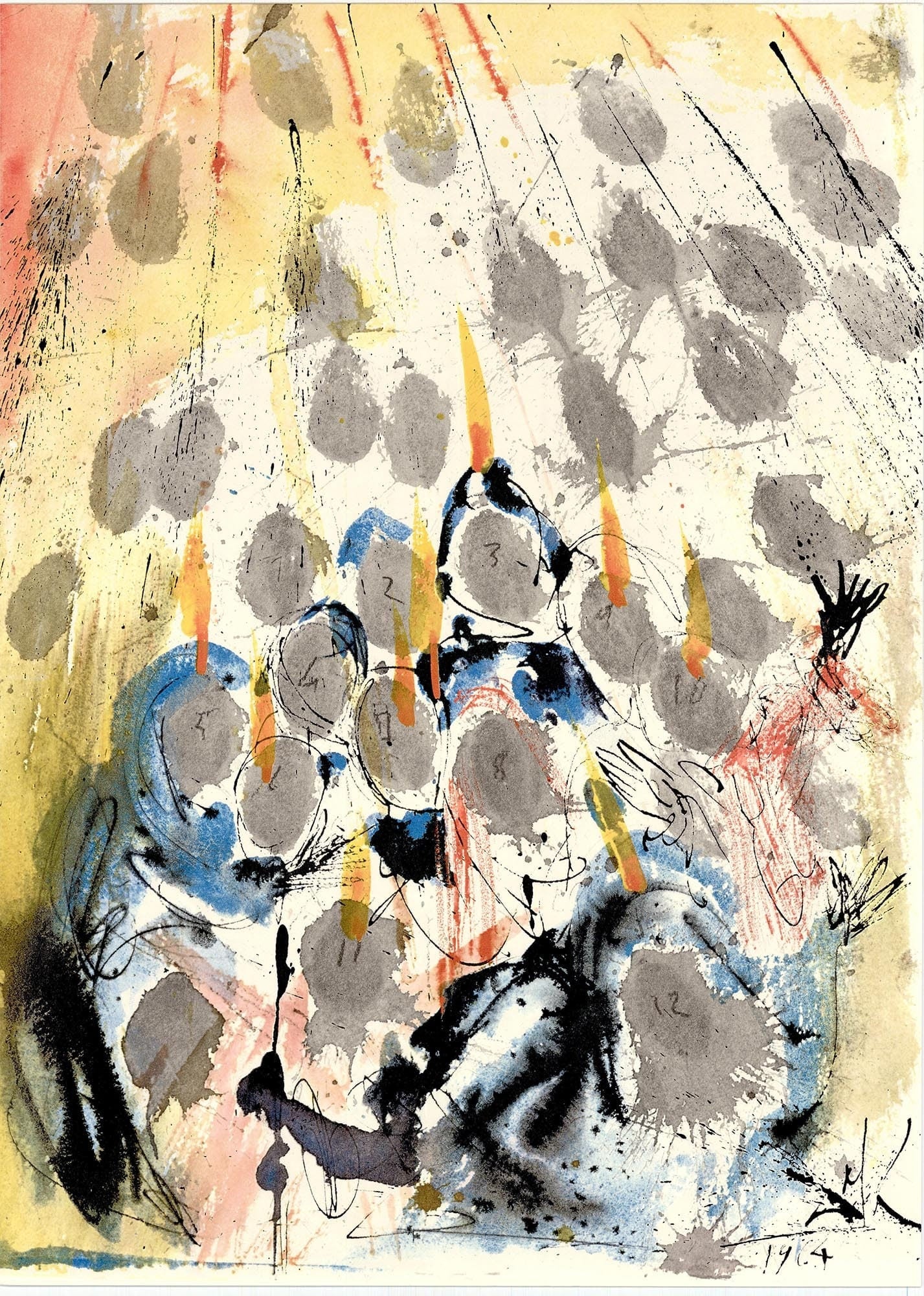 Salvador Dali, Composition (Michler/Löpsinger 1600; Field 69-3), Biblia Sacra, Limited Edition Lithograph