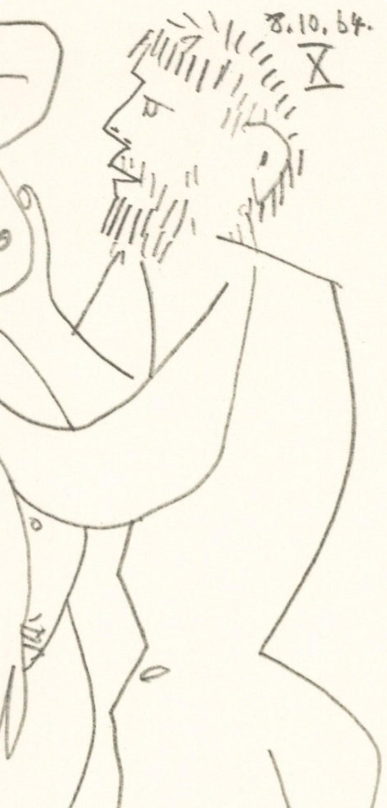 Pablo Picasso, Composition, Le Goût du Bonheur (Cramer 148; Bloch 2013), Limited Edition Mixed Media Lithograph