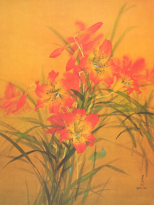 David Lee, Tiger Lillies, Original Edition Offset Lithograph