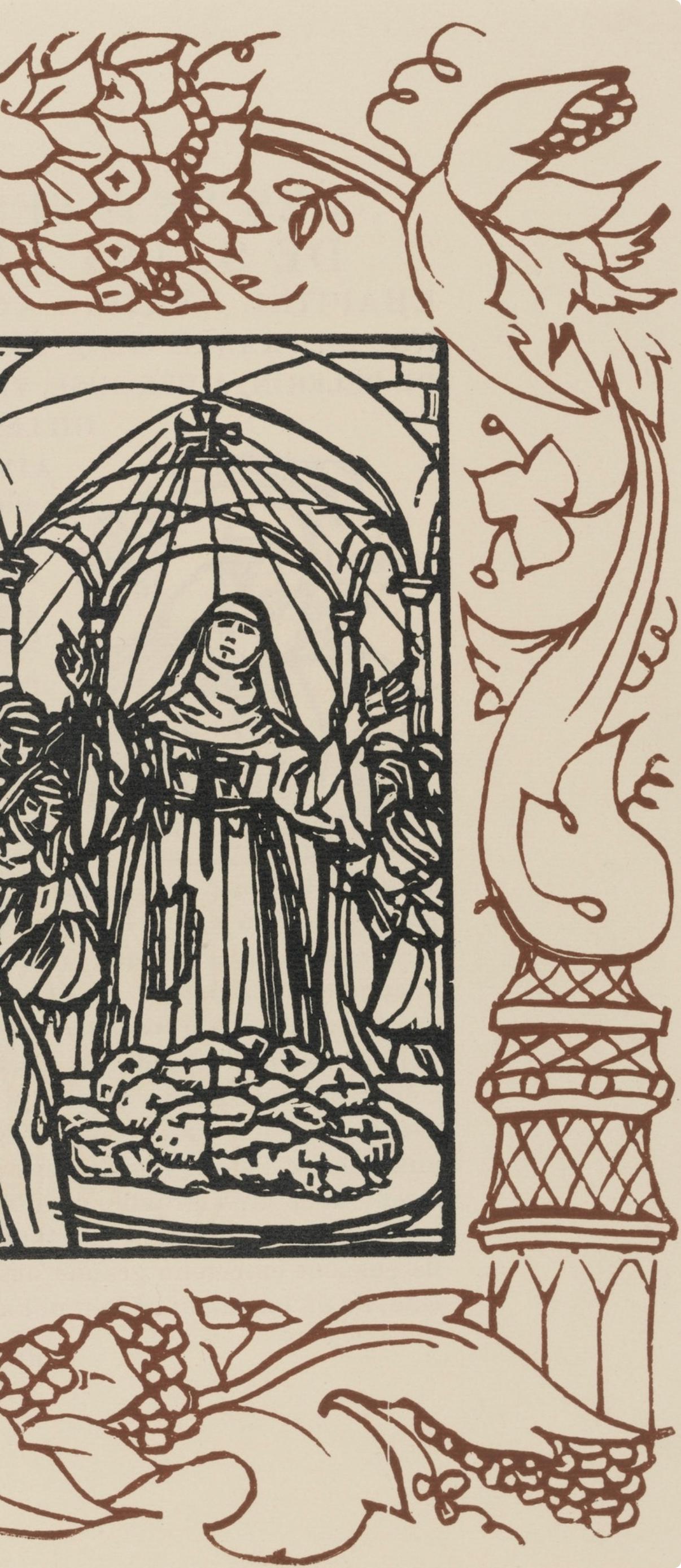 Émile Bernard, Composition (Morane, No. 100), Les Petites Fleurs de St. Françoise, Limited Edition Woodcut