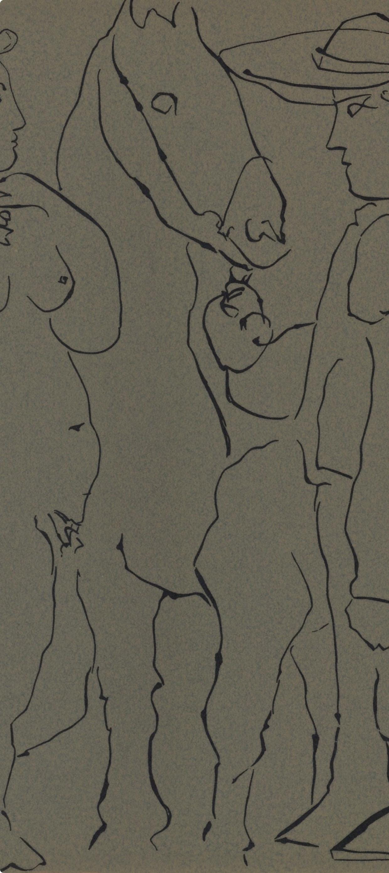 Pablo Picasso, Picador, Woman, and Horse (Orozco 214), Grabados al linóleo, Limited Edition Linocut