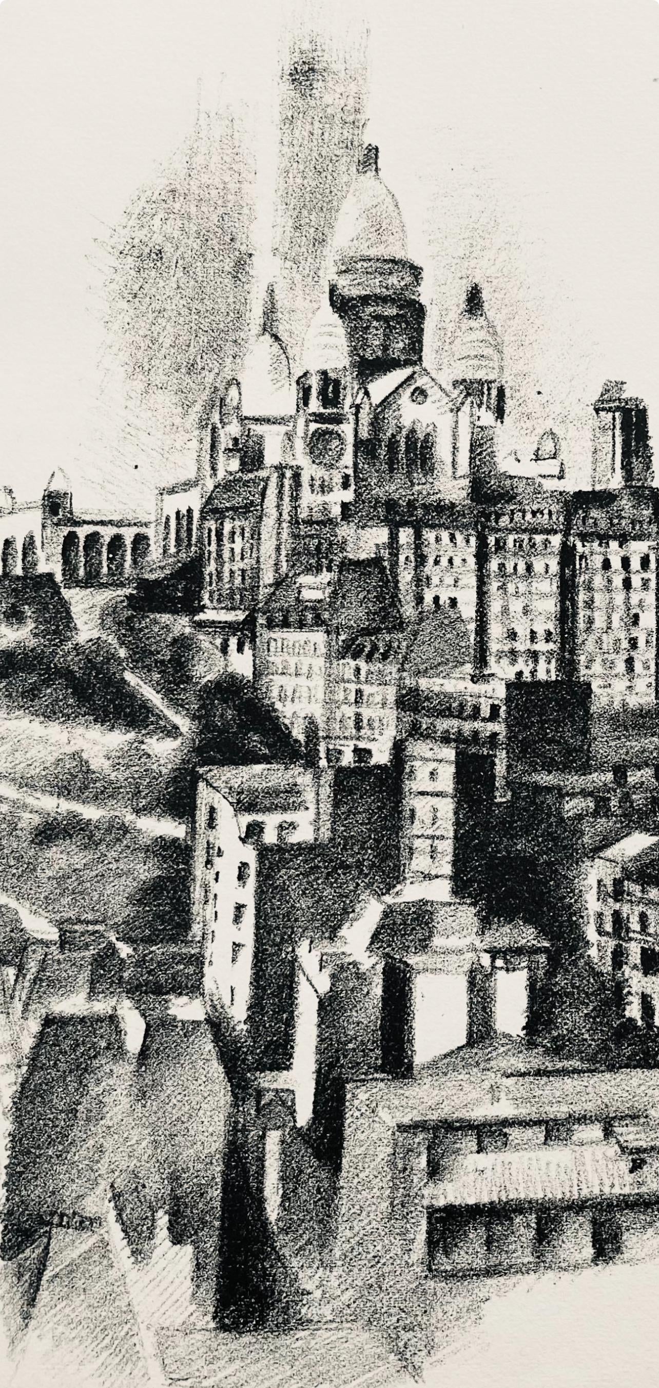 Robert Delaunay, La butte Montmartre et le Sacre-Cœur (Habasque 720-728), Allo! Paris!, Limited Edition Lithograph