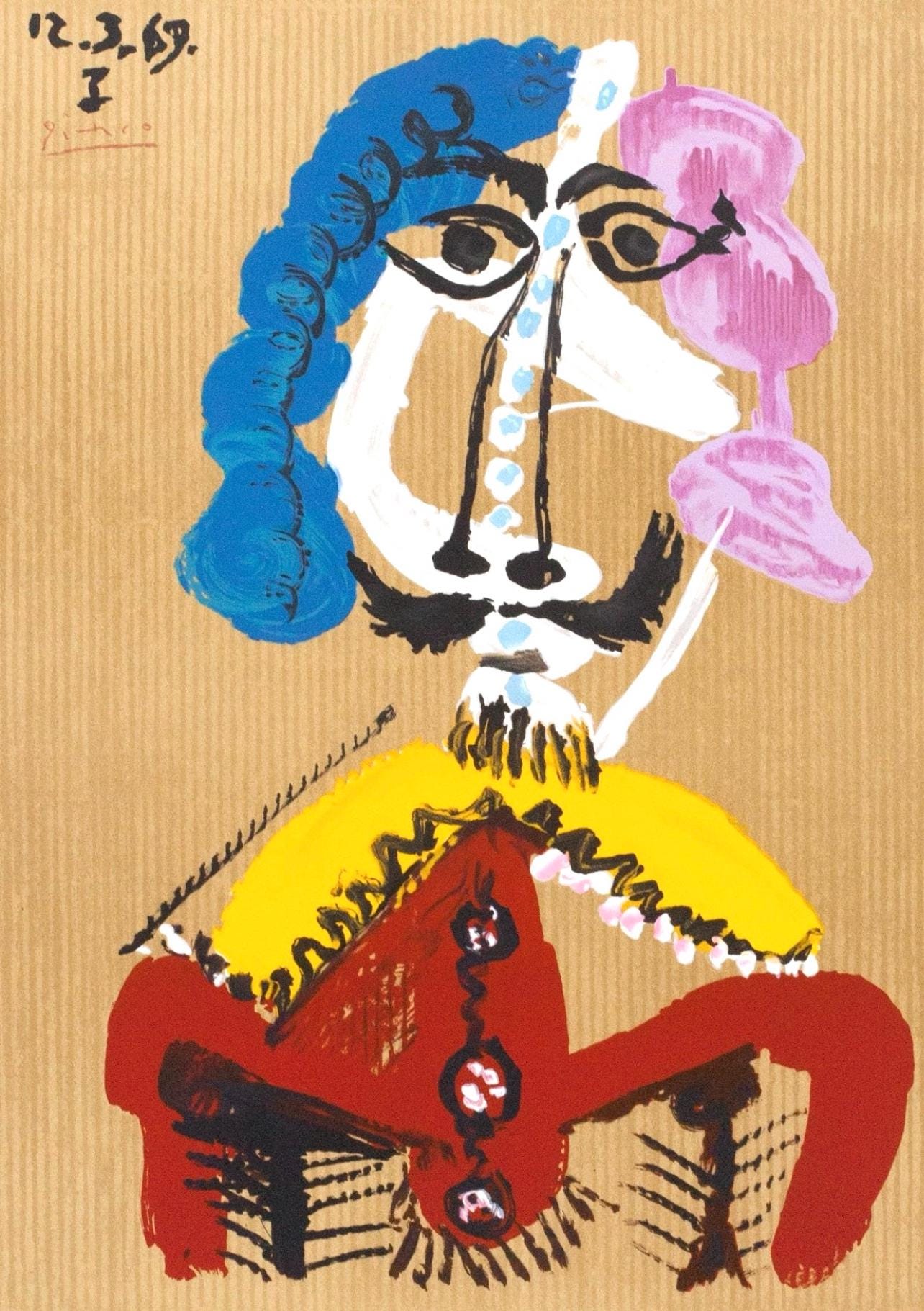 Pablo Picasso, Composition (Orozco 207-261), Vingt-Neuf Portraits Imaginaires, Limited Edition Lithograph