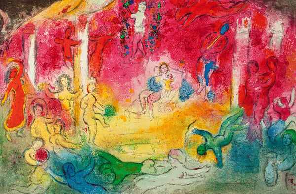 Marc Chagall, Temple et Histoire de Bacchus, Daphnis et Chloé, Limited Edition Héliogravure