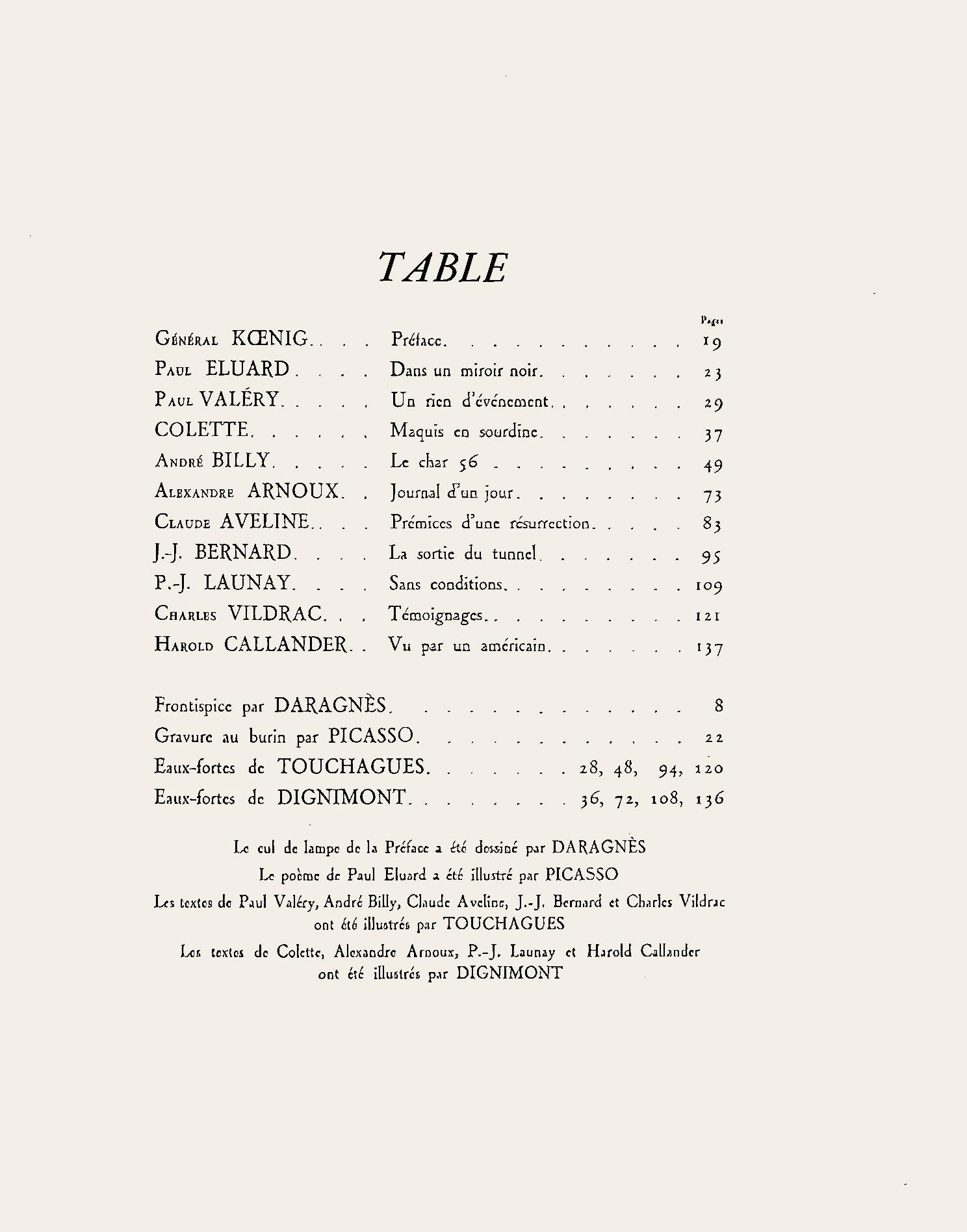 Pablo Picasso, Femme de Face (Bloch 372; Baer 700; Cramer 41), Jours de gloire, Histoire de la libération de Paris, Limited Edition Etching