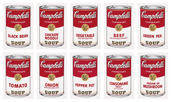 Andy Warhol, Campbell’s Soup, Suite of Ten, Official Edition, Sunday B. Morning, Silkscreens
