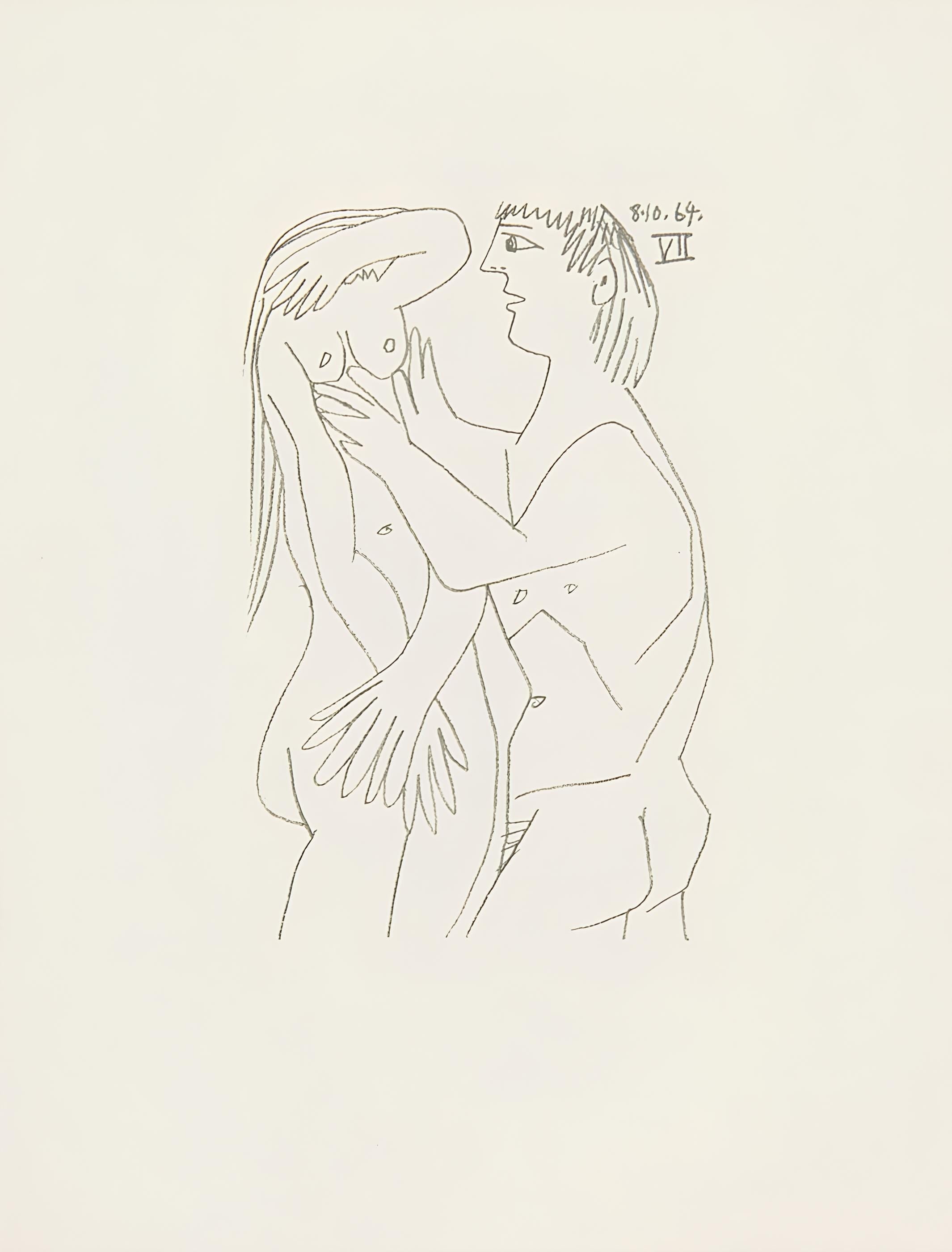 Pablo Picasso, Composition, Le Goût du Bonheur (Cramer 148; Bloch 2013), Limited Edition Mixed Media Lithograph