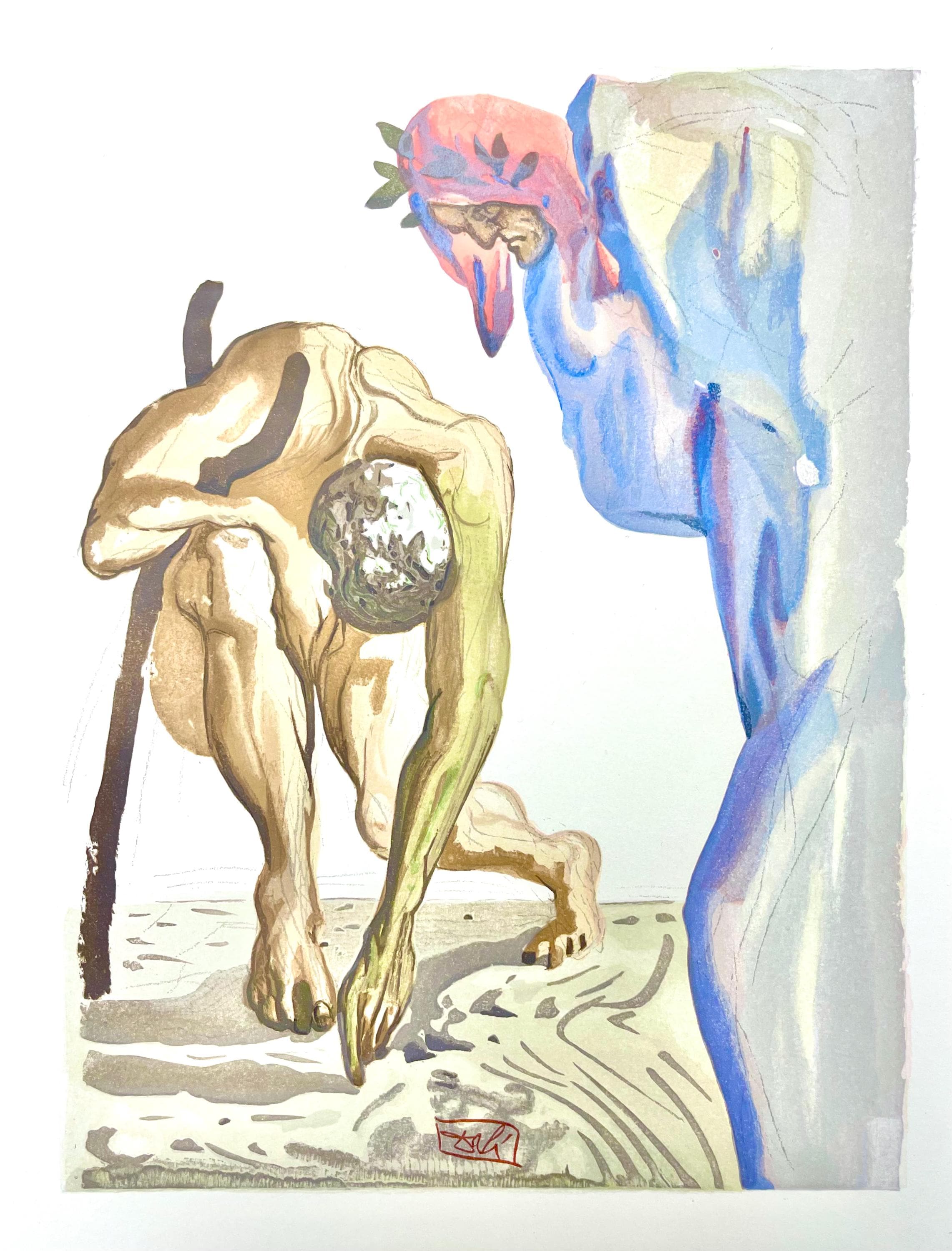 Salvador Dali, Fegefeuer VII (Field 189-200; Michler/Löpsinger 1039-1138), Die Göttliche Komödie, Signed, Limited Edition Woodcut