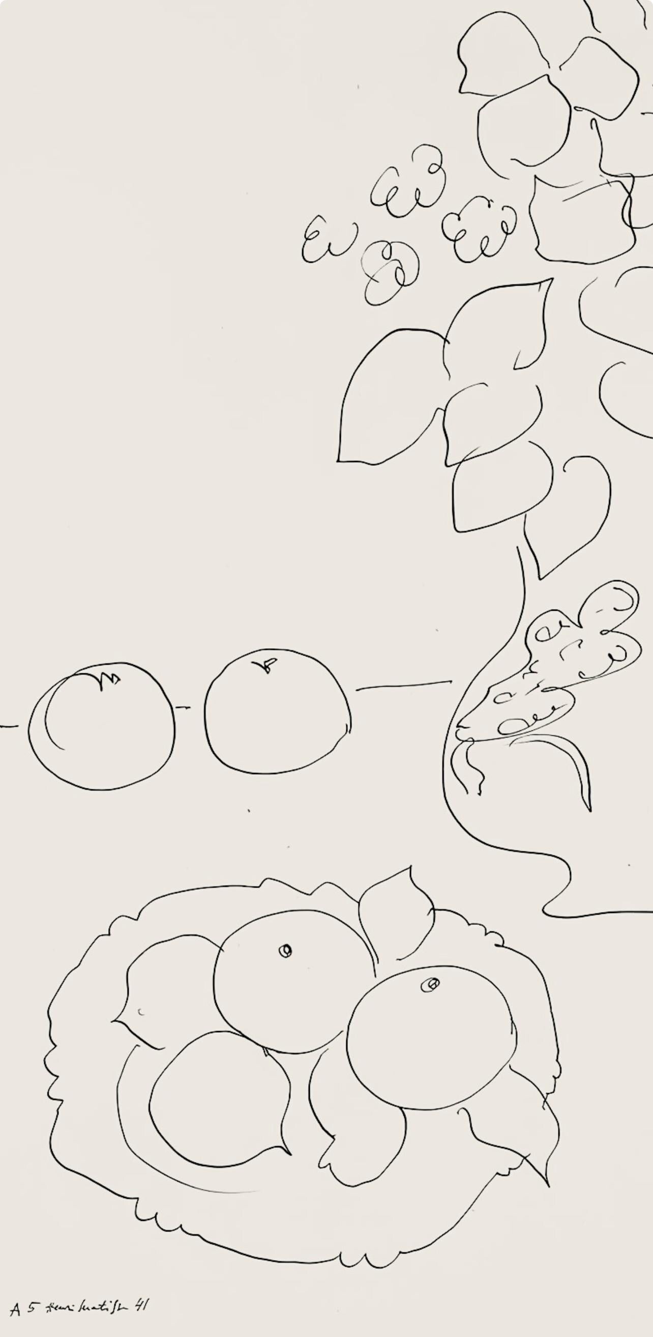 Henri Matisse, Série A, var. 5 (Duthuit 9), Henri Matisse, Dessins, Thèmes et variations, Limited Edition Lithograph